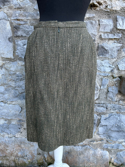 80s brown check skirt uk 8