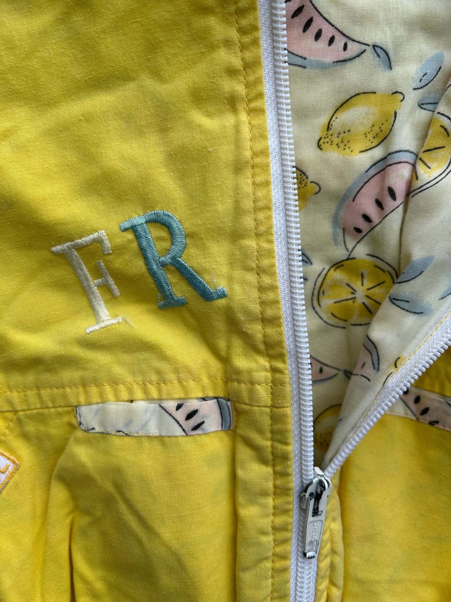 80s yellow fruit jacket 12-18m (80-86cm)