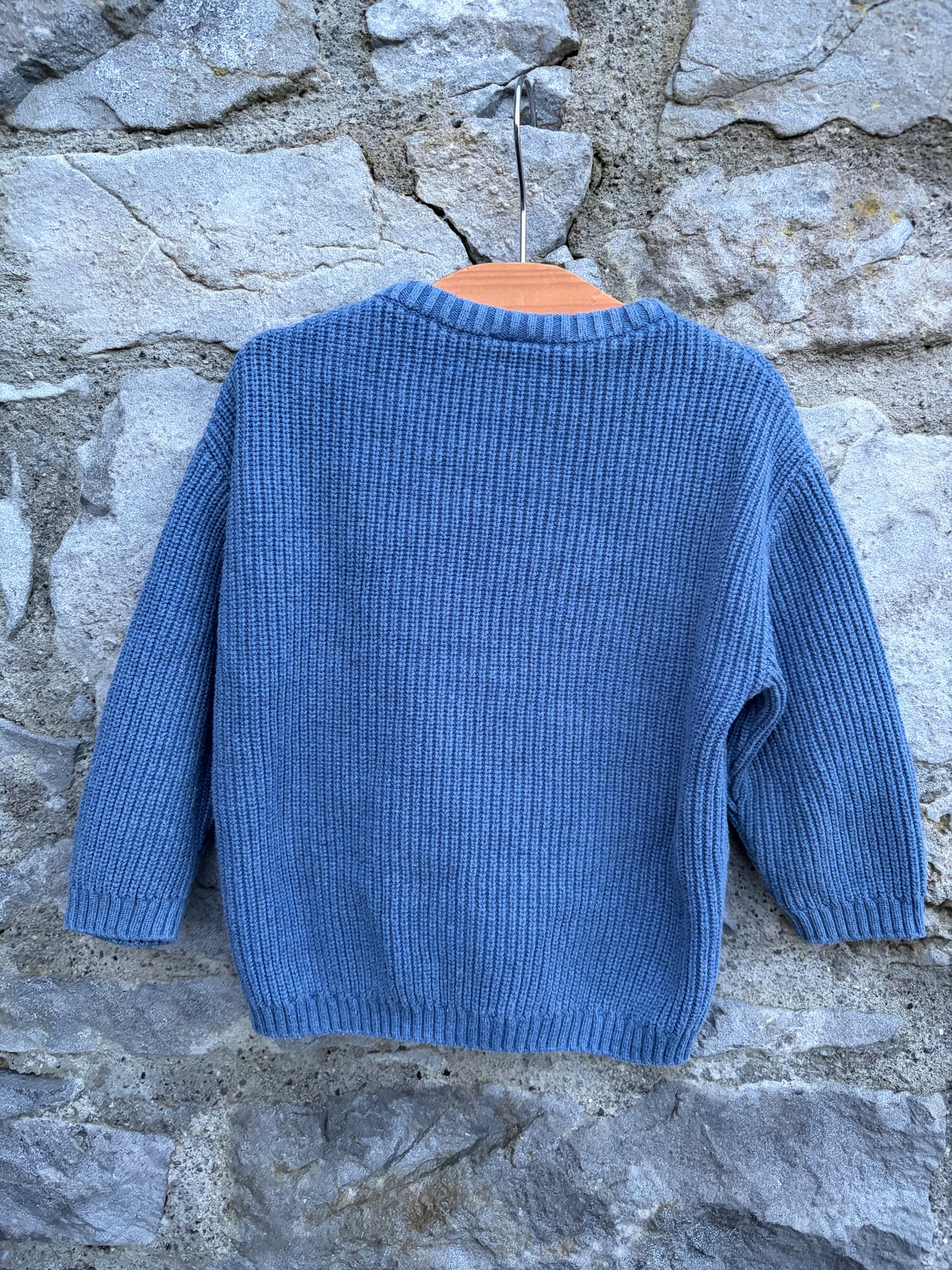 Teddy blue jumper 12-18m (80-86cm)
