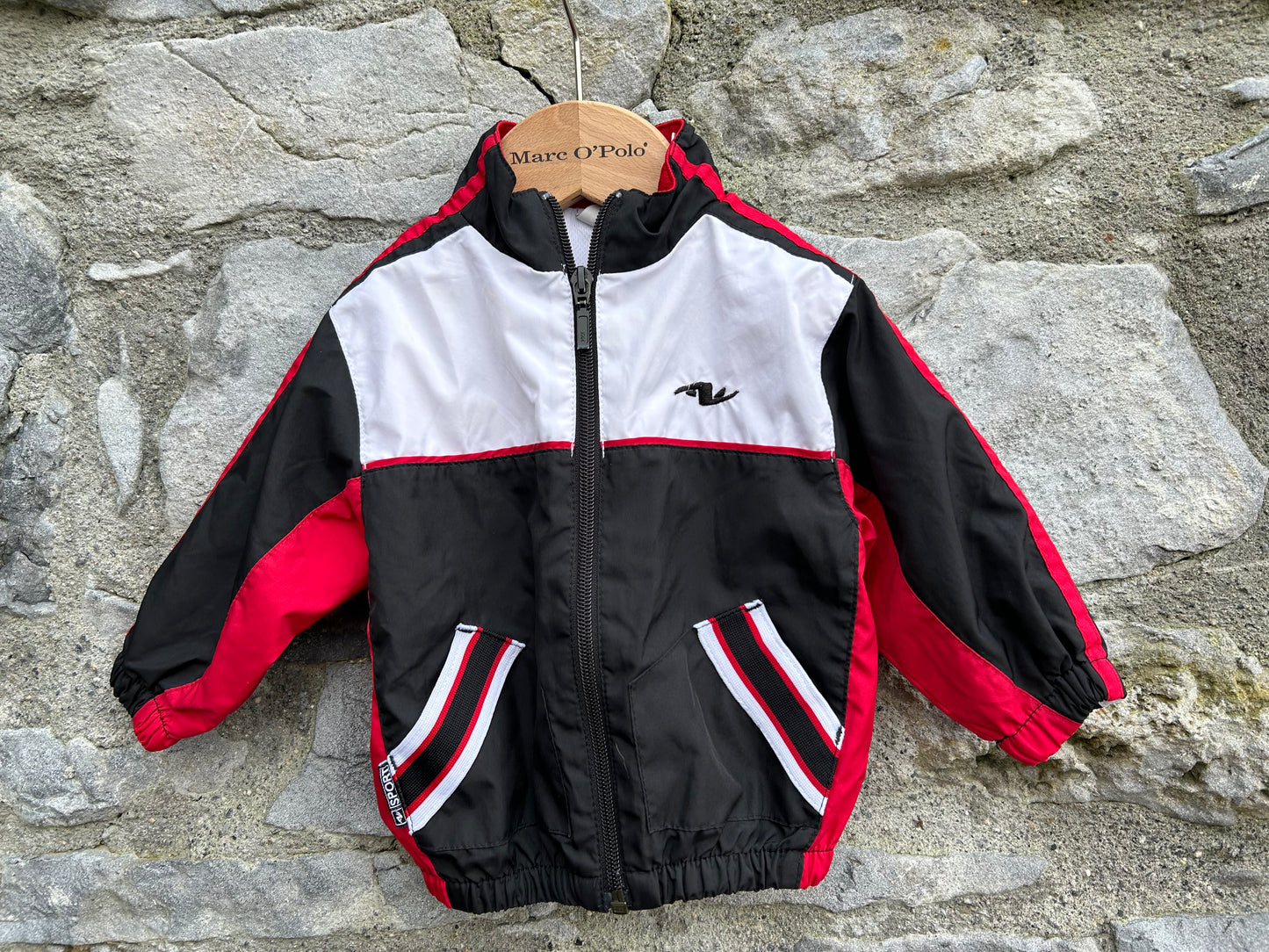 90s Black&white sport jacket 9-12m (74-80cm)