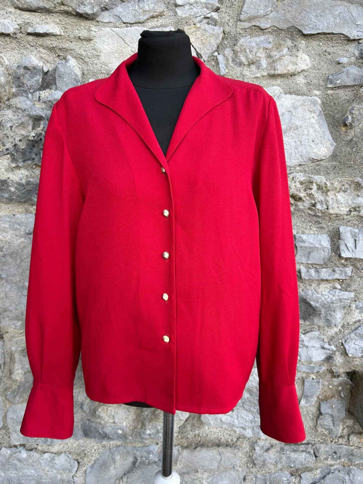 80s red blouse uk 12