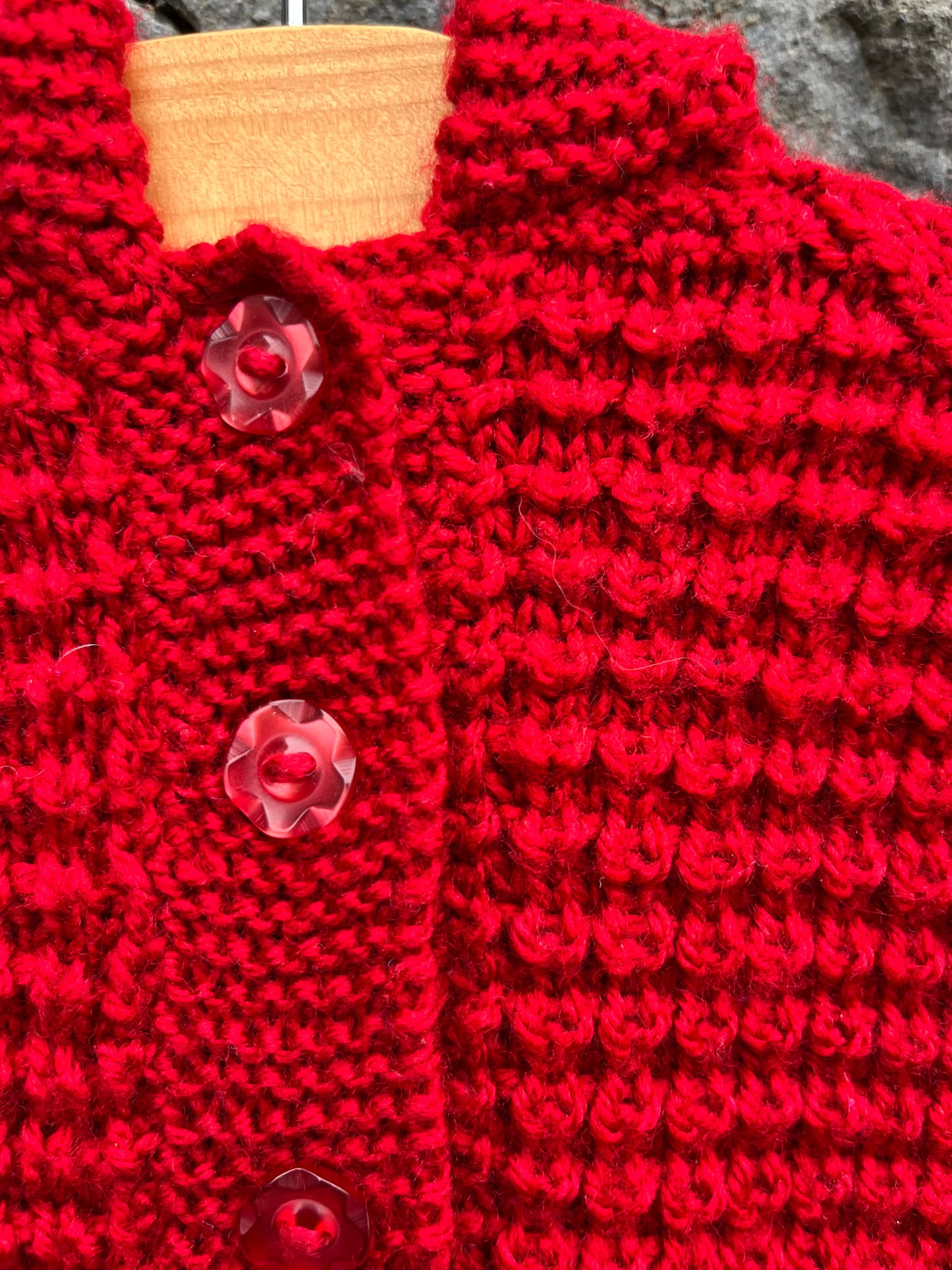 Red hooded cardigan 3-6m (62-68cm)