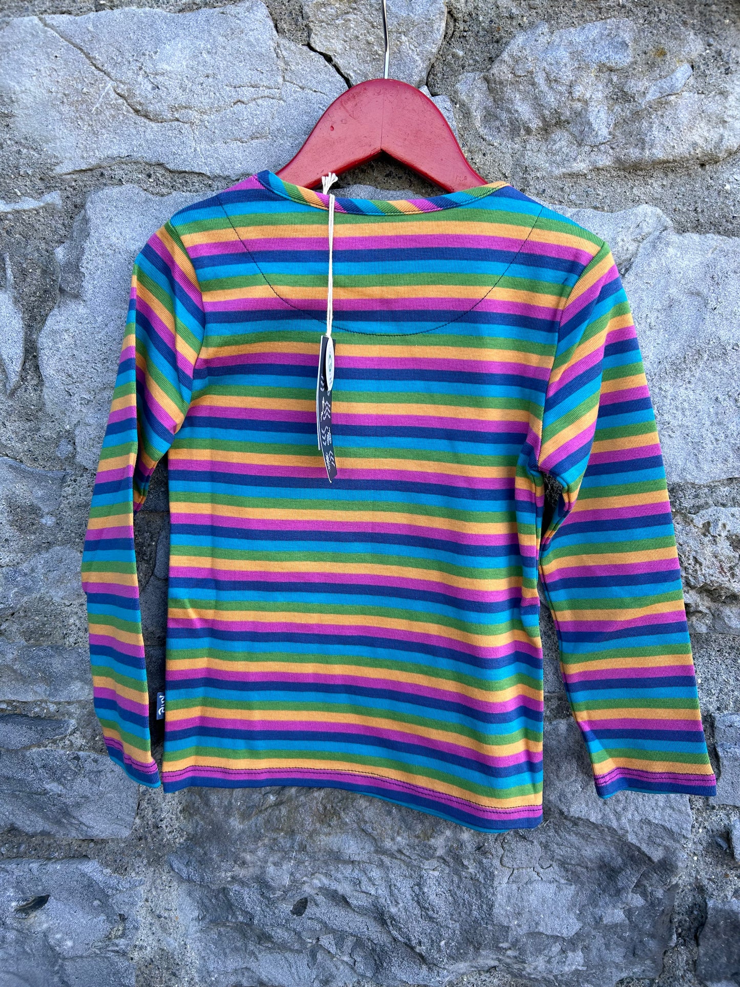 Rainbow stripes top 4y (104cm)