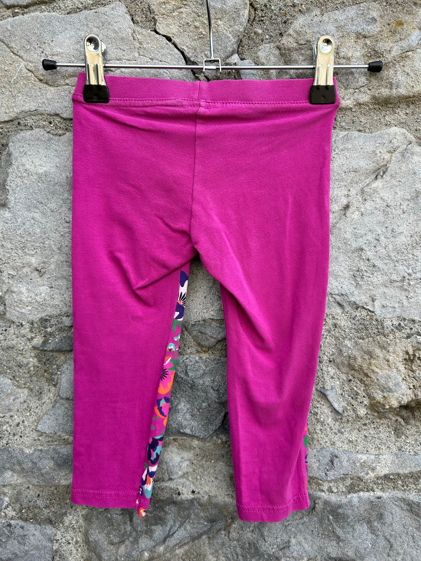 Pink floral leggings 12m (80cm)