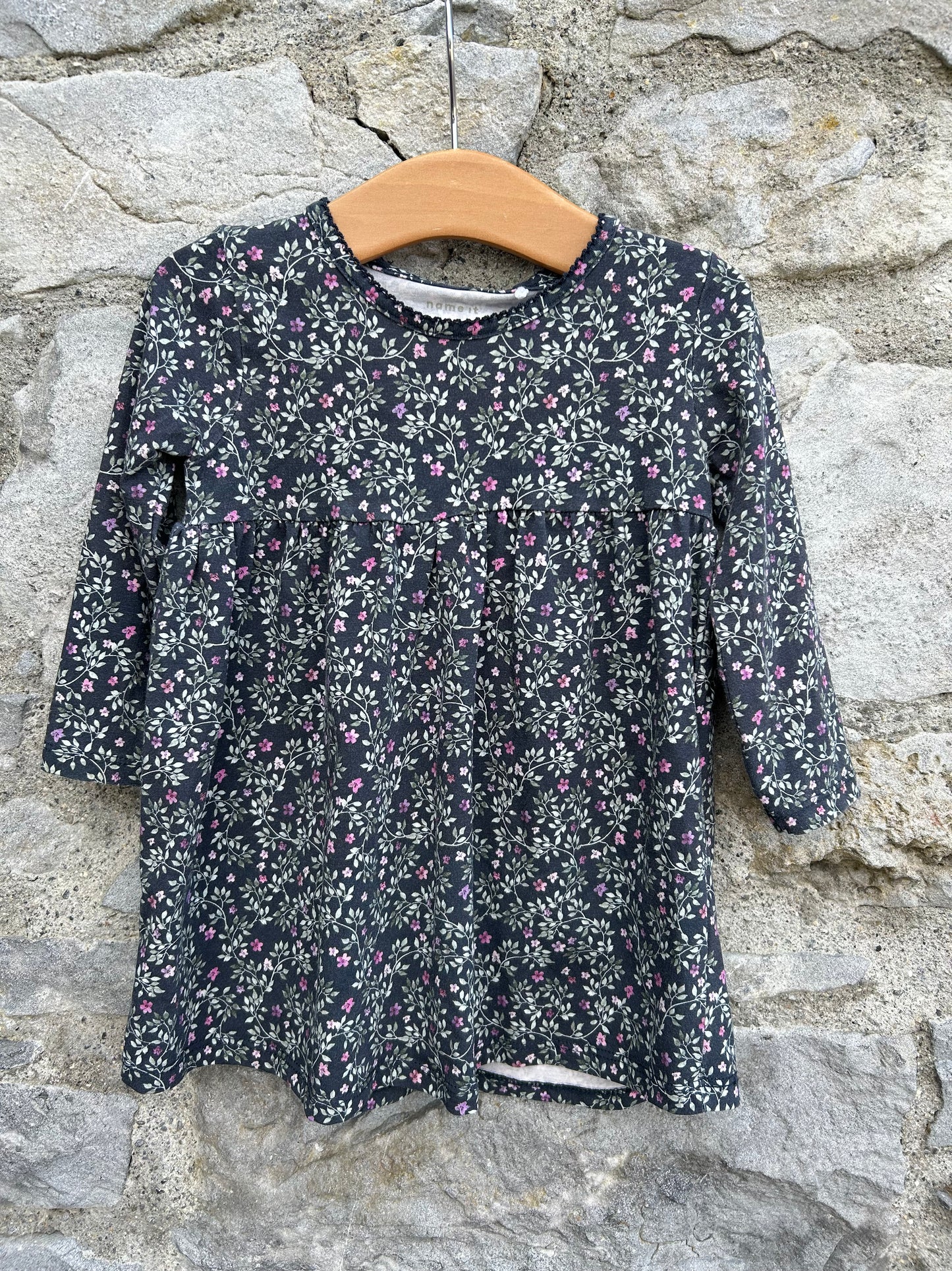 Tiny flowers navy dress 9-12m (74-80cm)