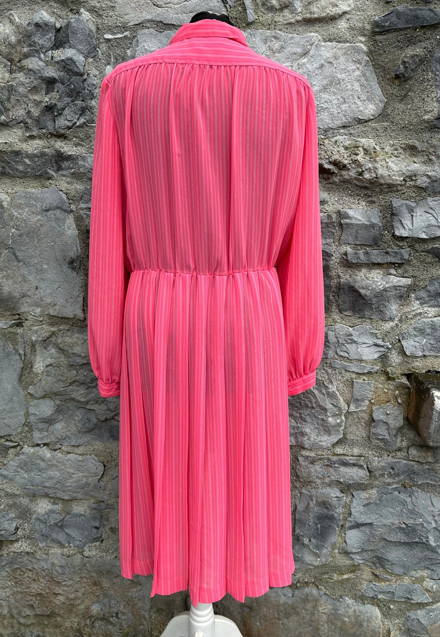 80s pink stripy dress uk 12-14