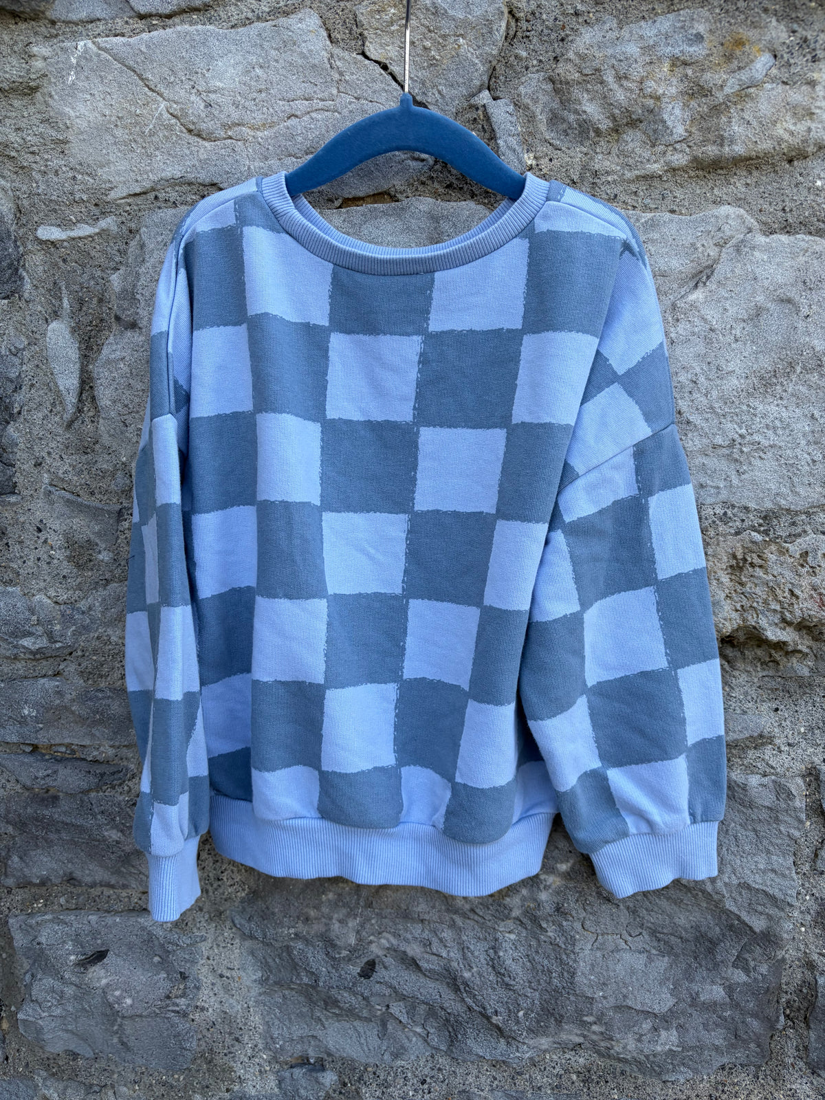 Blue squares sweatshirt 4-5y (104-110cm)