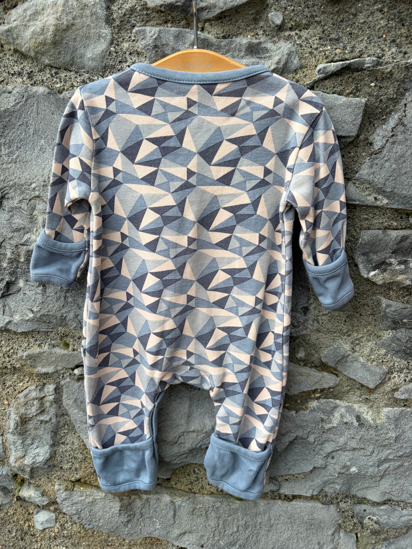 Grey geometric onesie 0-1m (50-56cm)