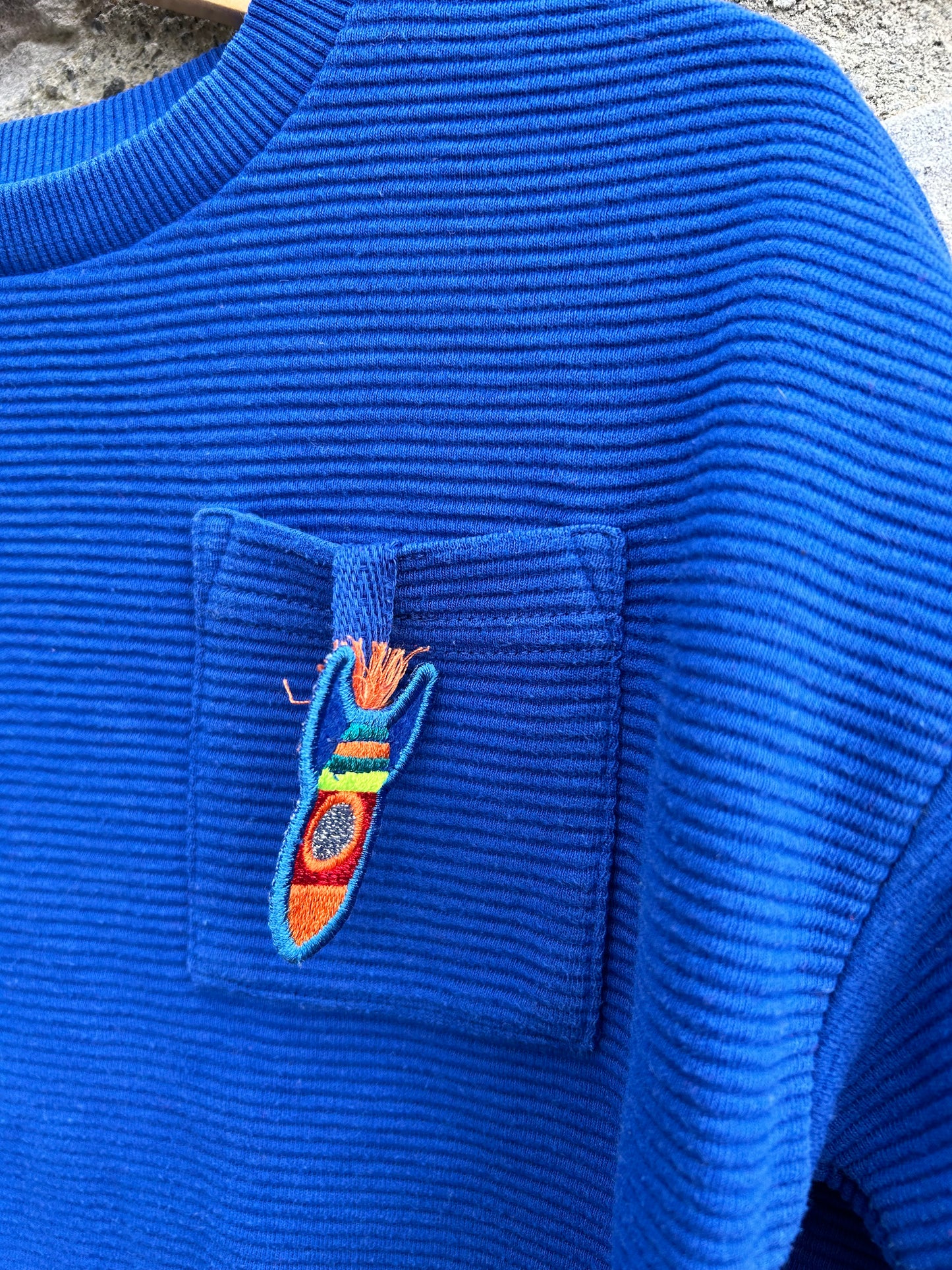 Blue ribbed sweatshirt 18-24m (86-92cm)