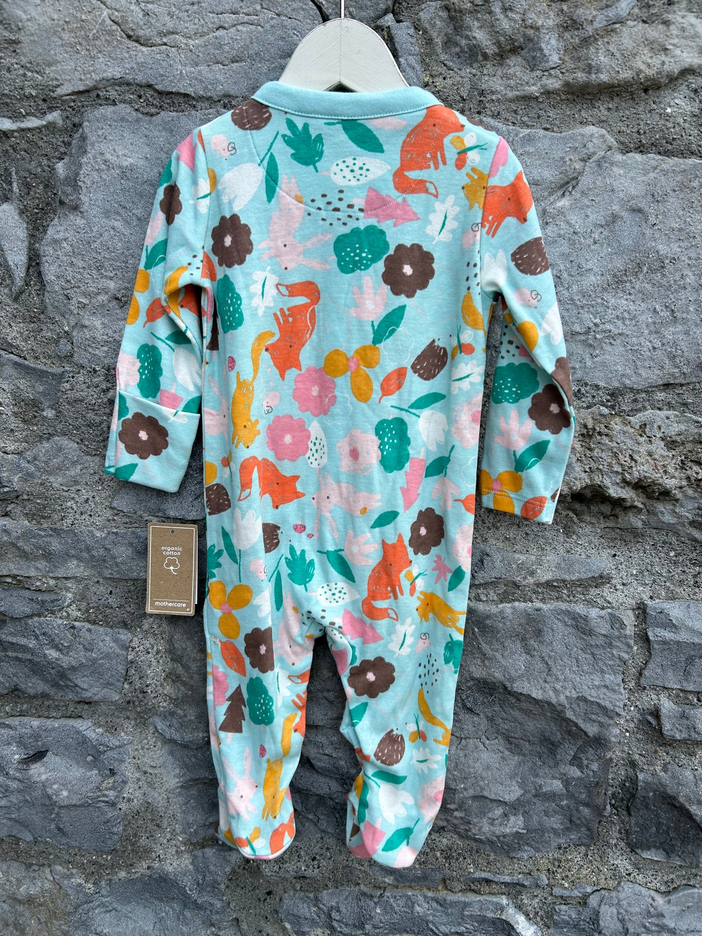 Woodland animals mint onesie 3-6m (62-68cm)