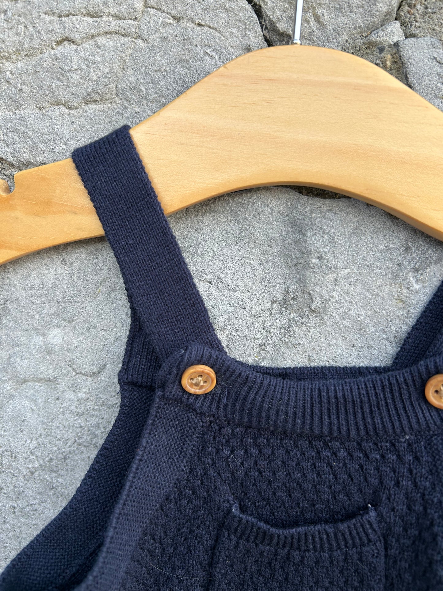 Navy knitted dungarees 3-6m (62-68cm)