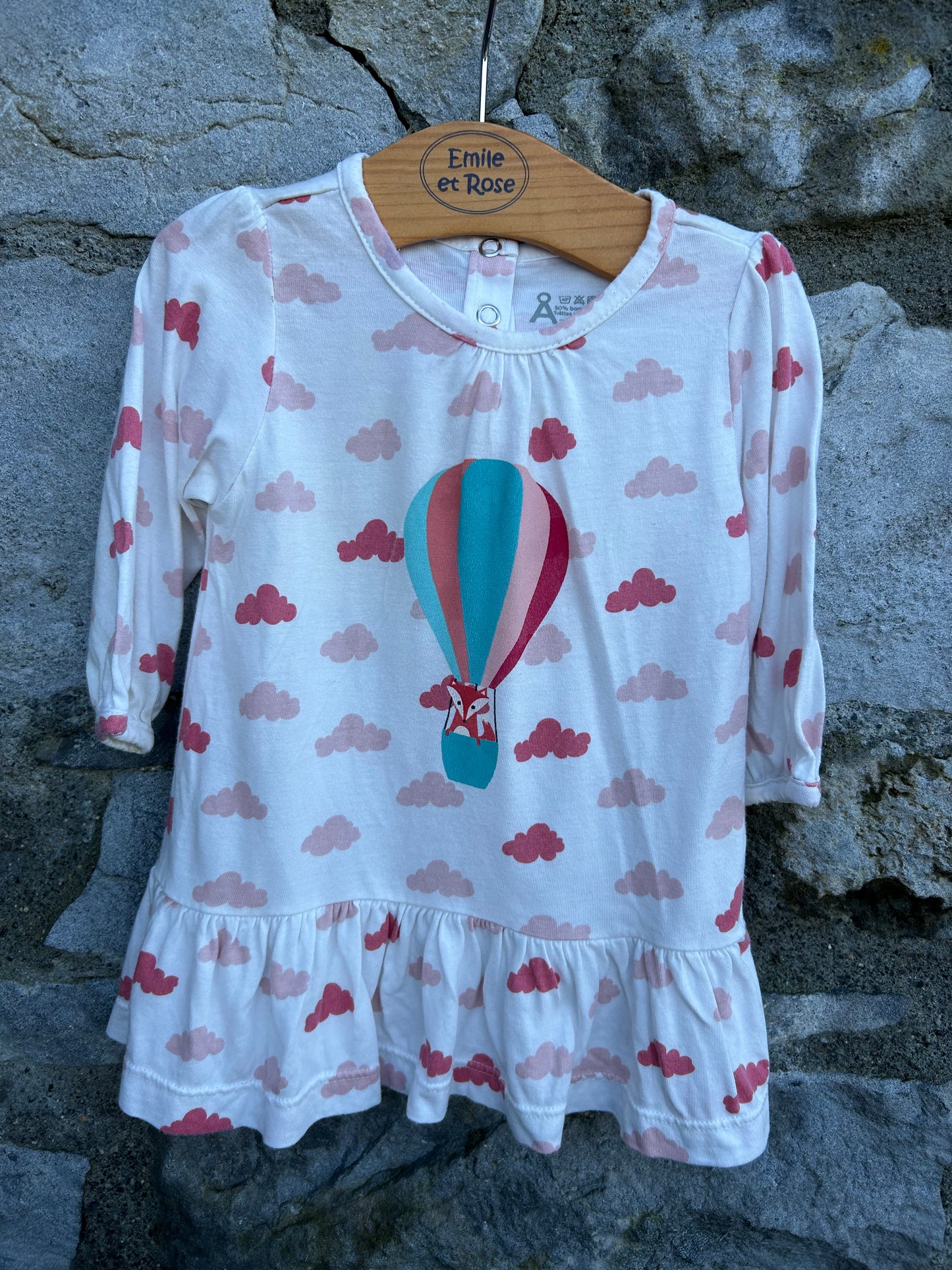 Balloon&clouds dress 3-6m (62-68cm)