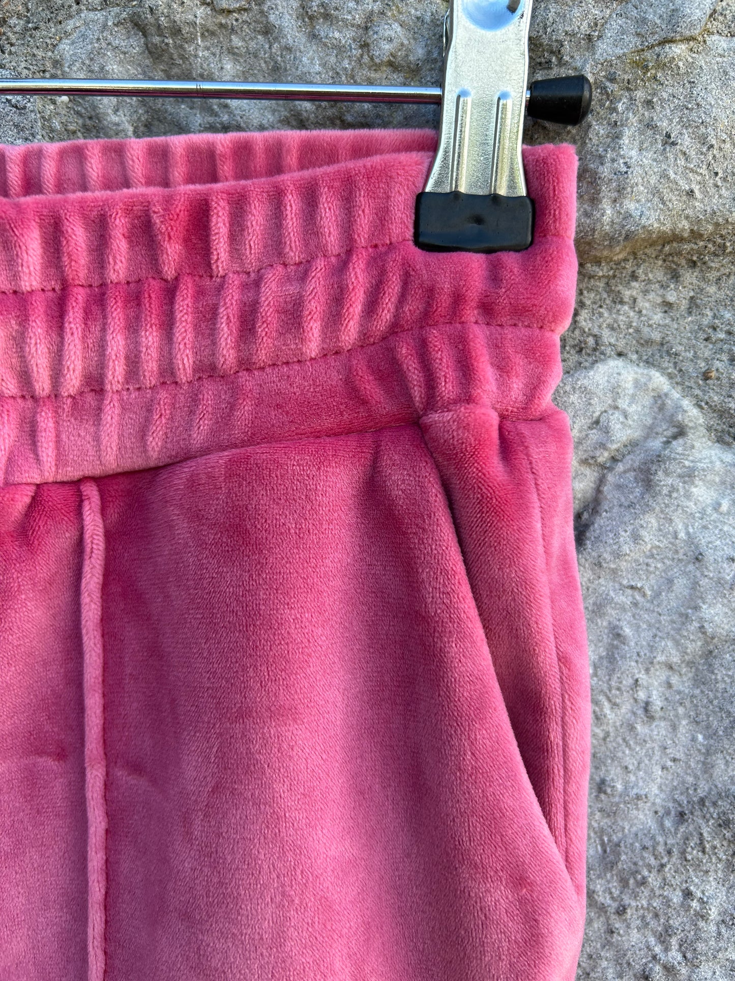 Pink velour tracksuit pants 10-11y (140-146cm)