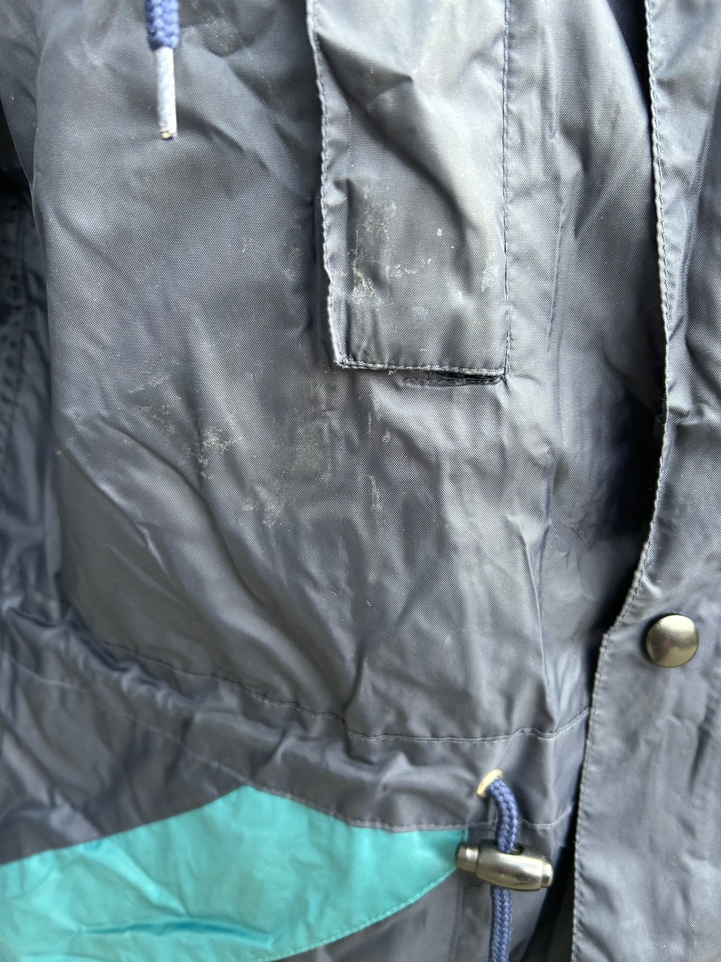 90s navy&green rain jacket Small
