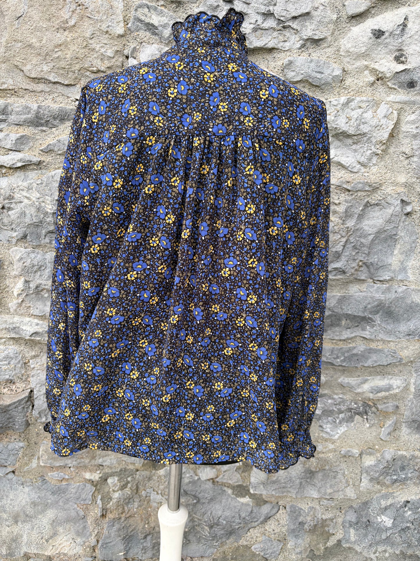 Paris Blue Floral Top uk 16