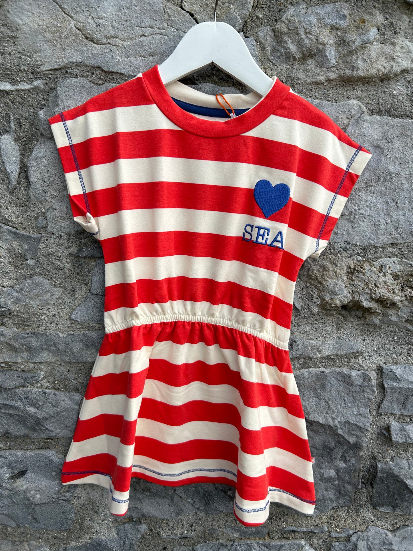 Love Sea red stripy dress 3y (98cm)