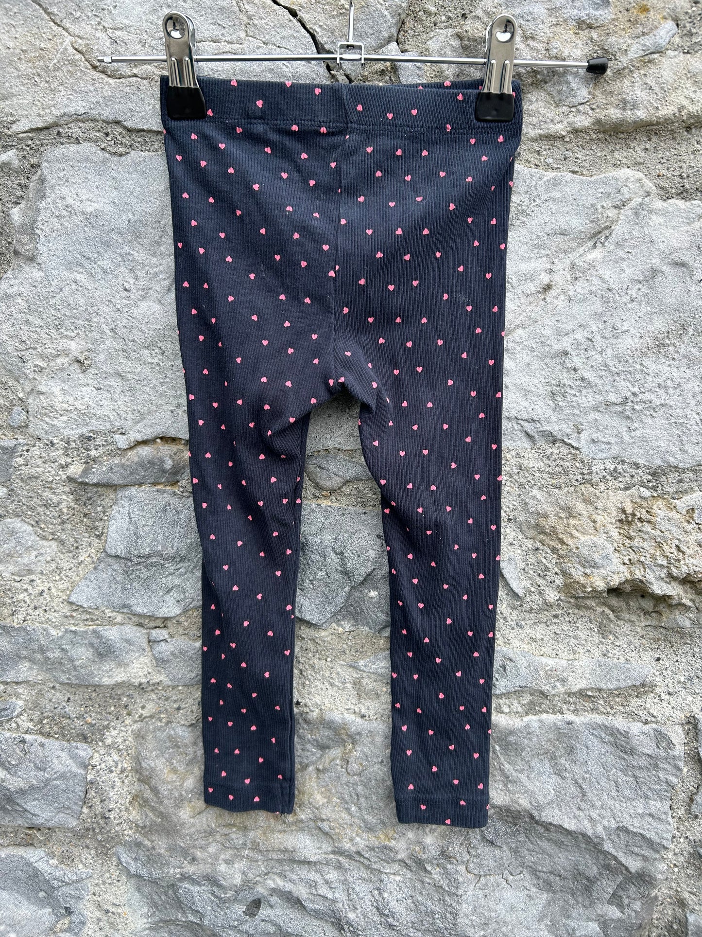 Confetti hearts navy leggings 18-24m (86-92cm)