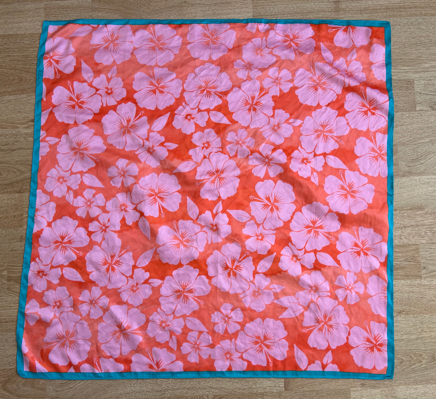 Pink&orange floral scarf