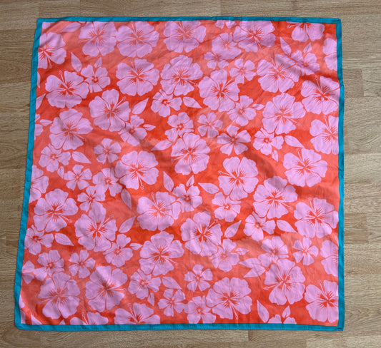 Pink&orange floral scarf
