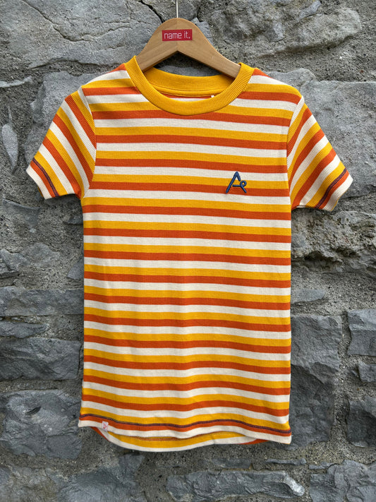 Orange&yellow stripy T-shirt   8y (128cm)
