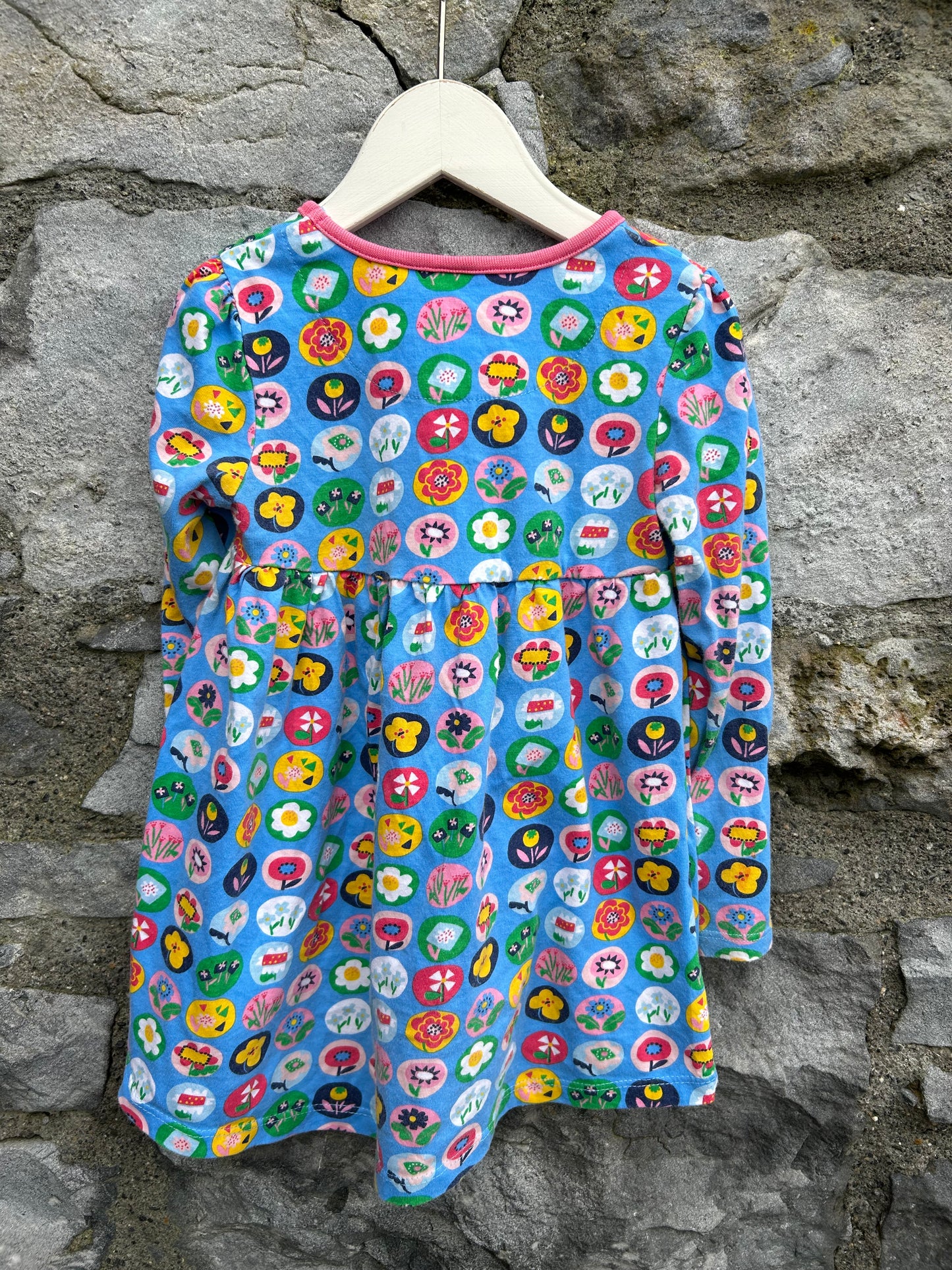 Floral circles blue dress 18-24m (86-92cm)