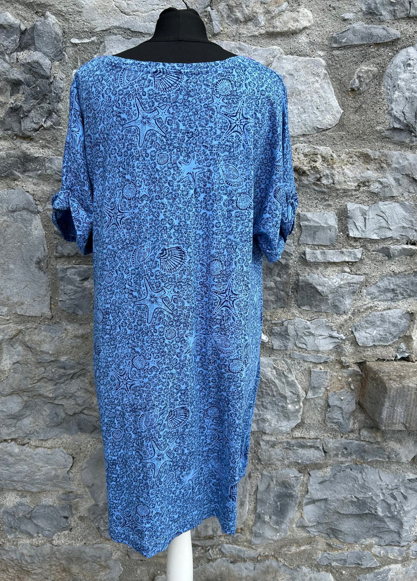 White Stuff Women's Tahila Jersey Dress in Blue Multi uk 16-18