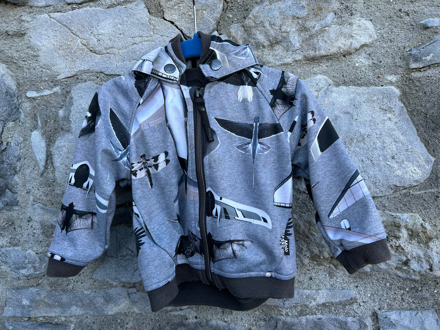 Birds&planes grey jacket 9-12m (74-80cm)