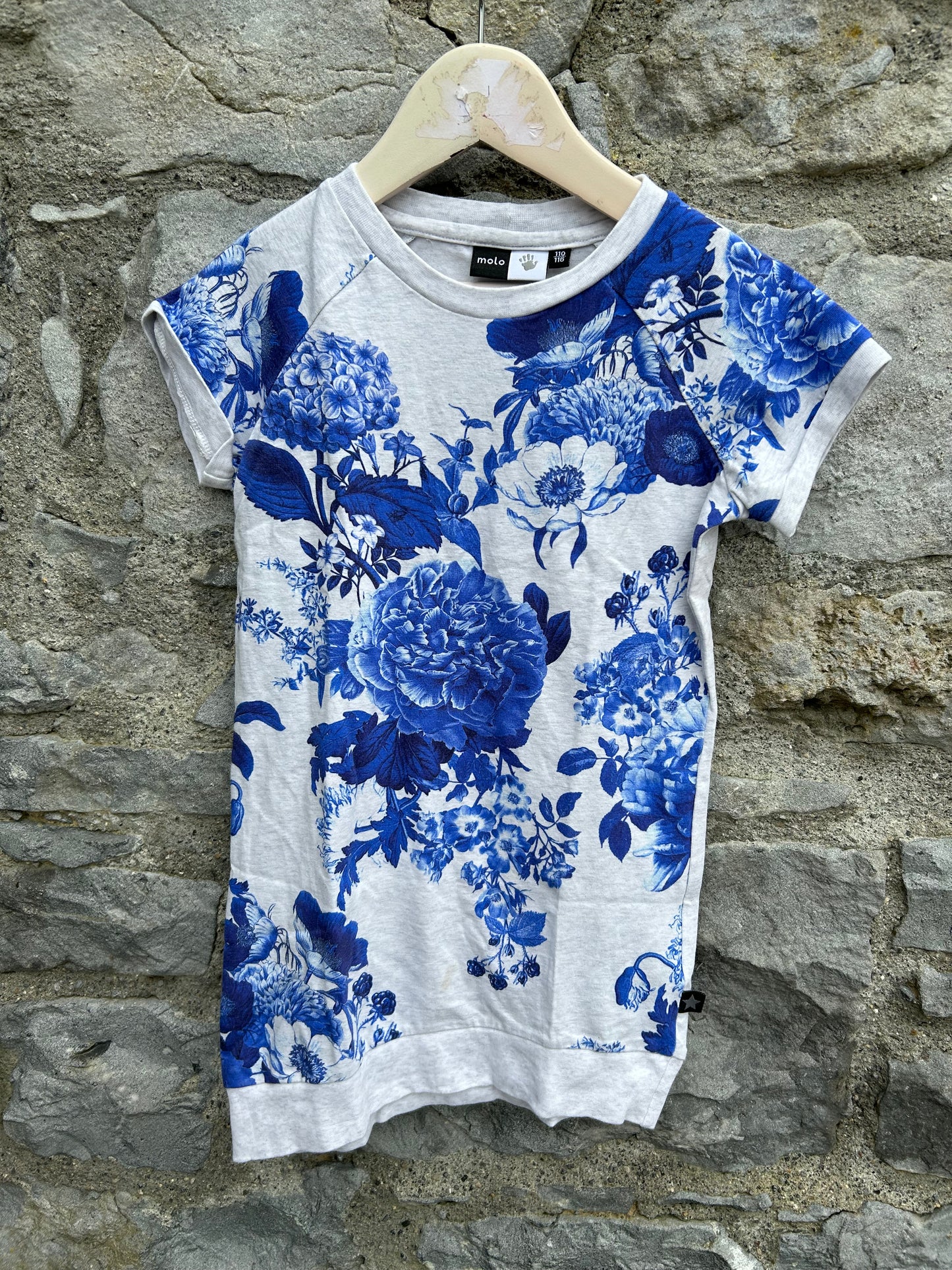 Blue floral sweat tunic 5-6y (110-116cm)