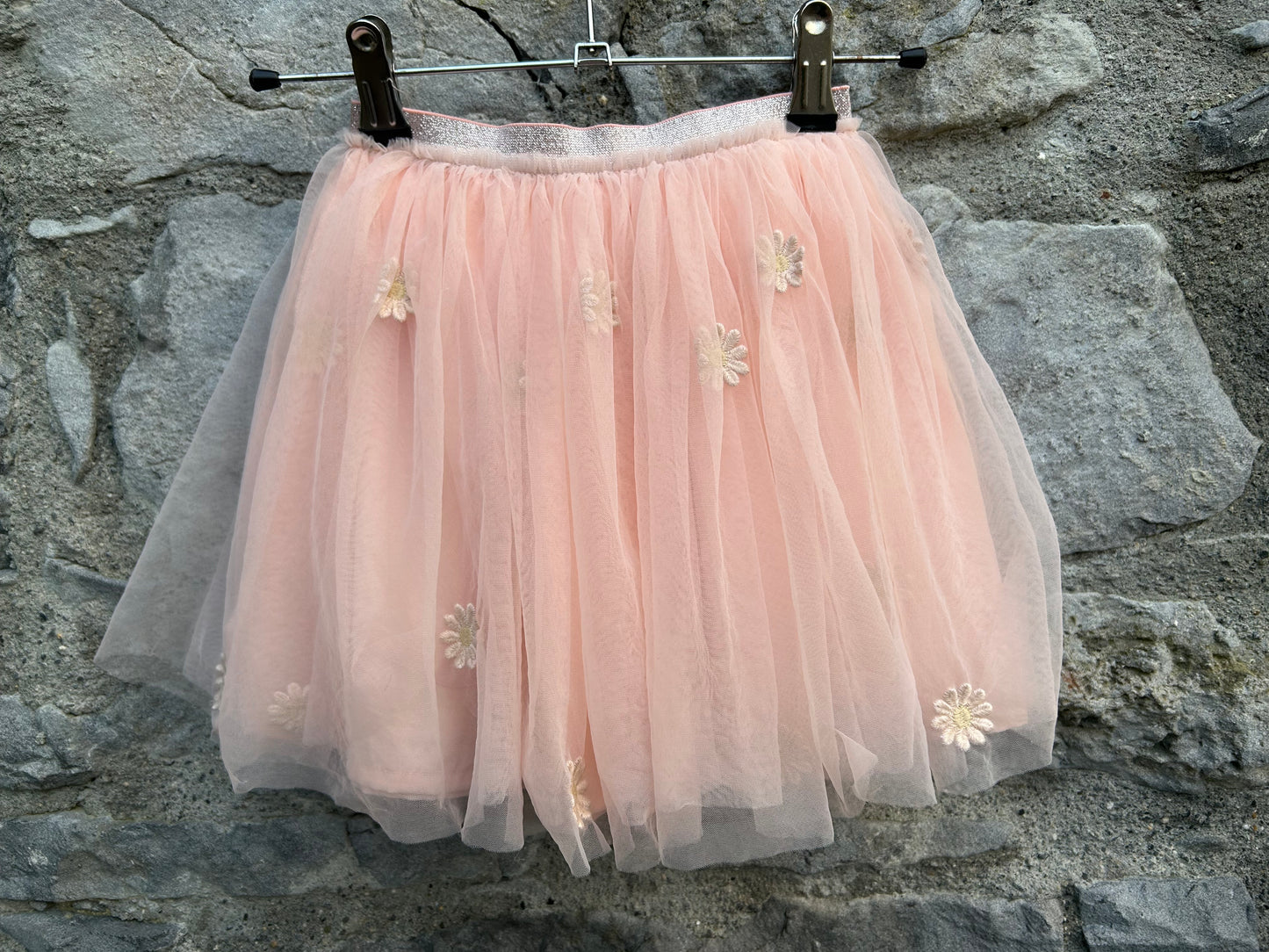 Pink daisies tulle skirt 3-4y (98-104cm)