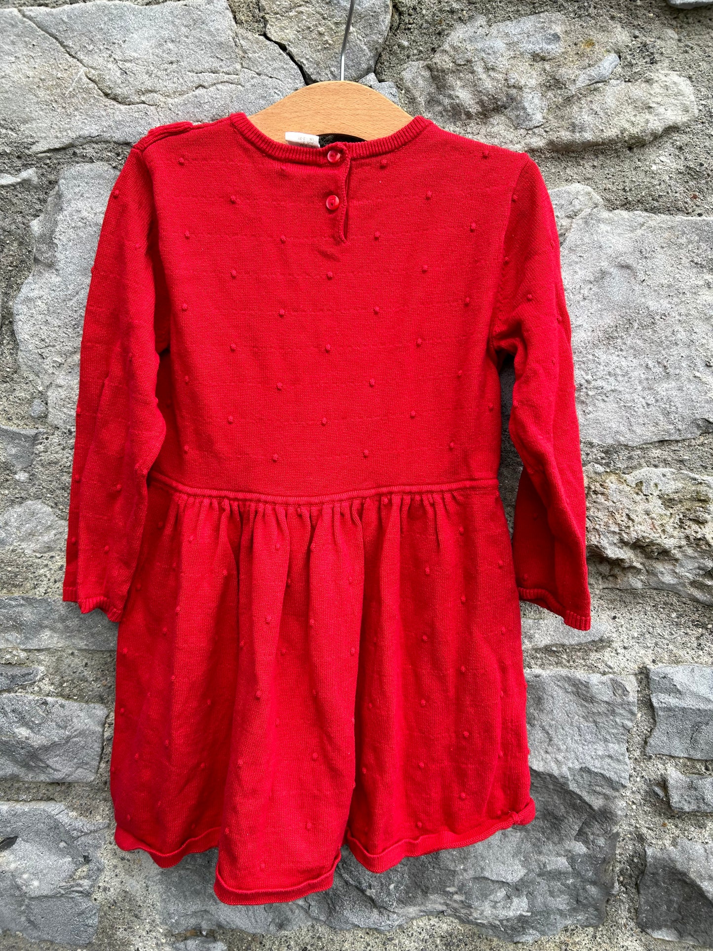 Red knitted dress 2-3y (92-98cm)
