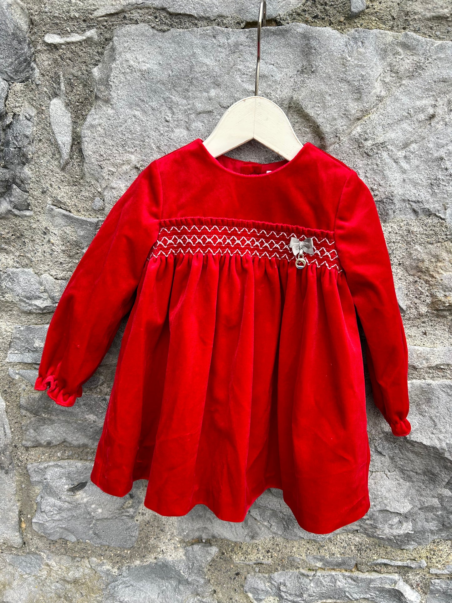 Red velvet dress 9-12m (74-80cm)