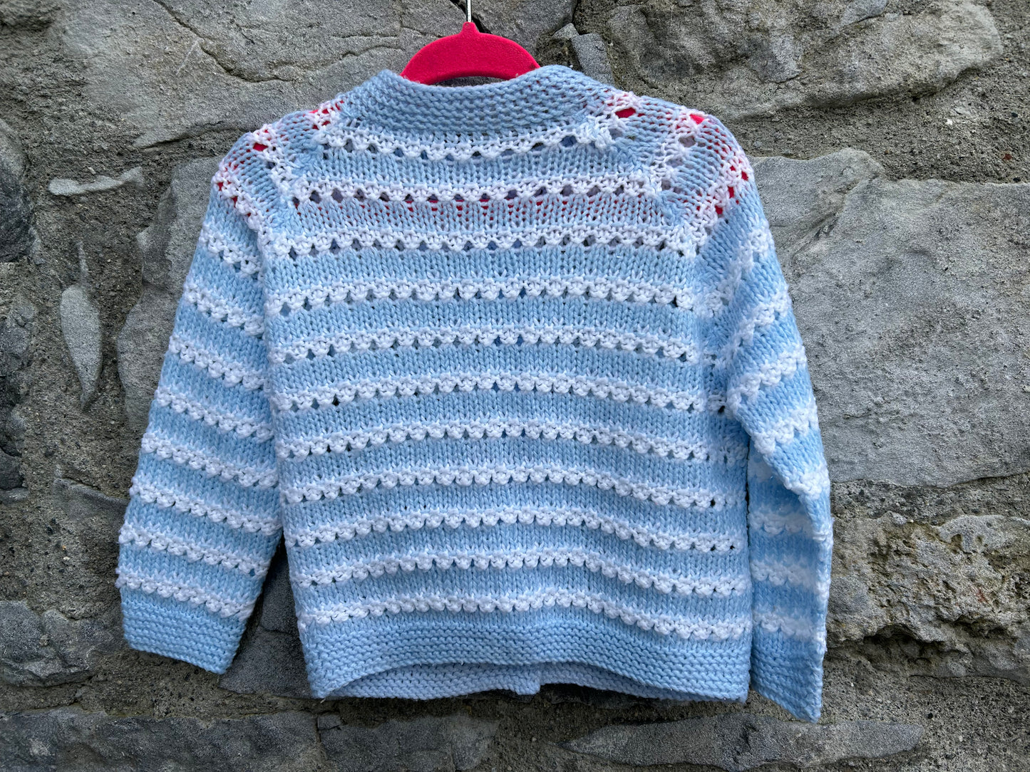 Blue&white pointelle cardigan 9-12m (74-80cm)