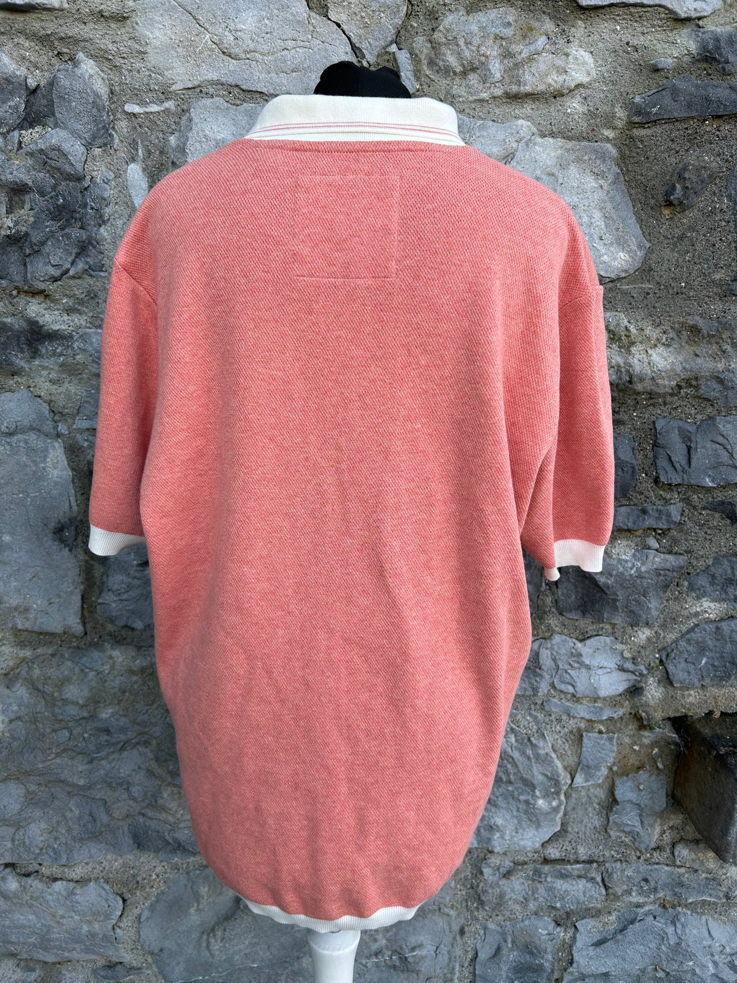 Orange knitted polo shirt Large