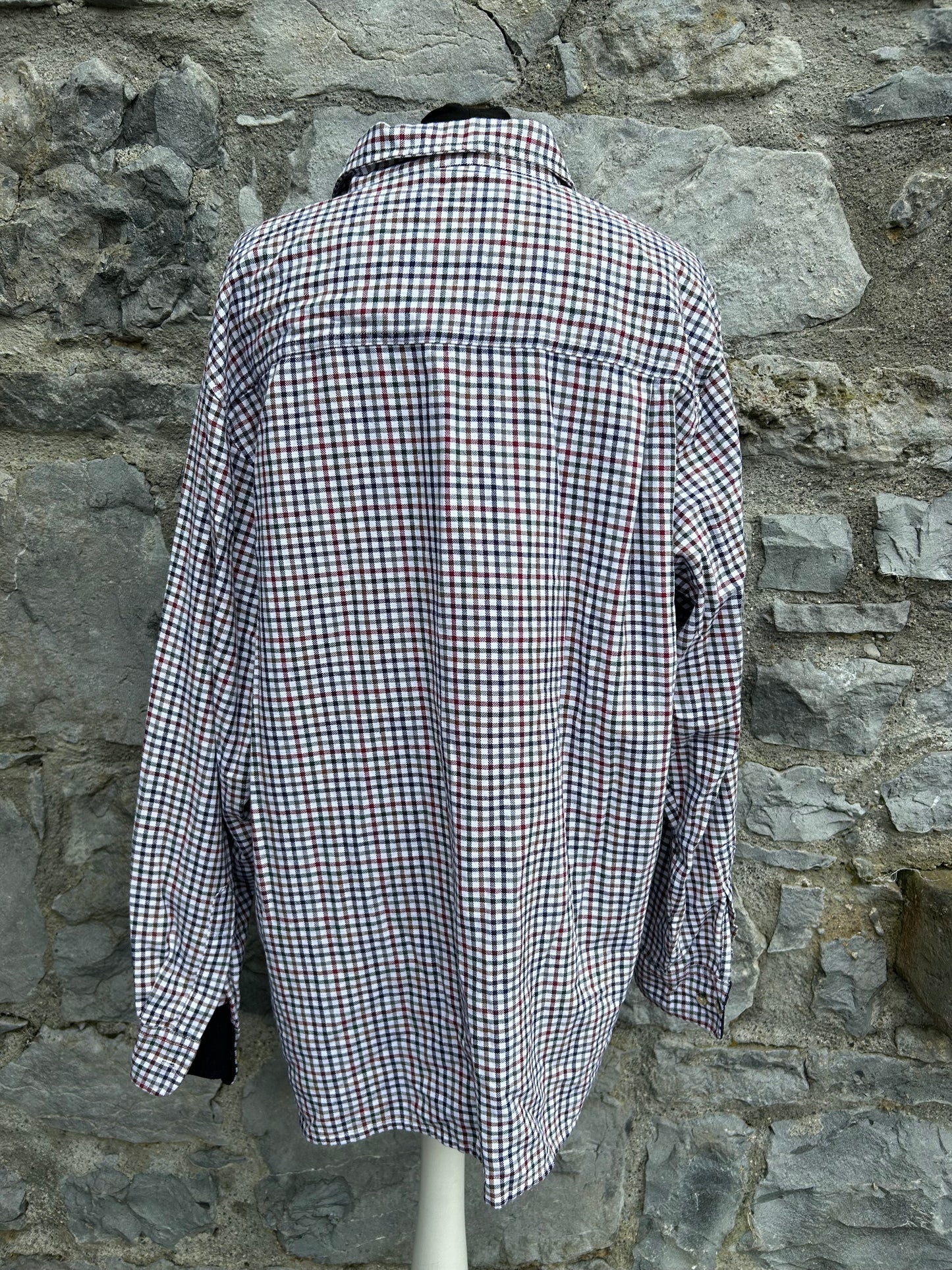 Brown&white check shirt Large