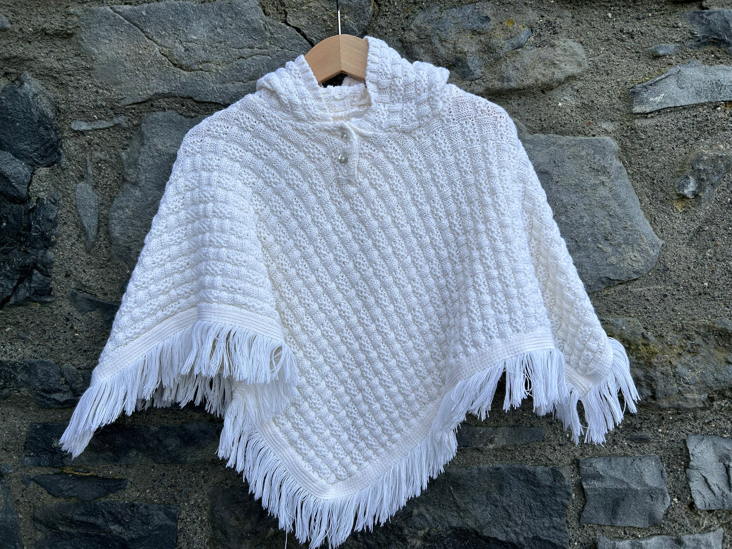 White hooded poncho 12-18m (80-86cm)