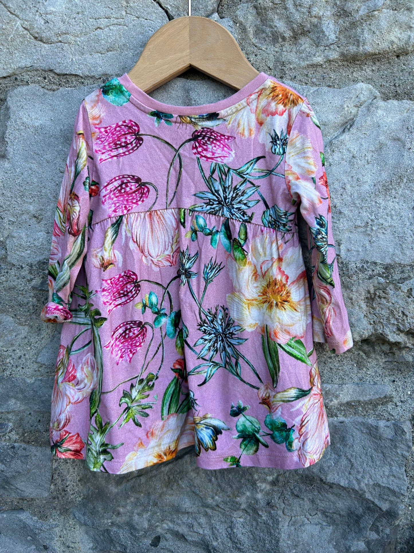 Floral pink dress 6-9m (68-74cm)