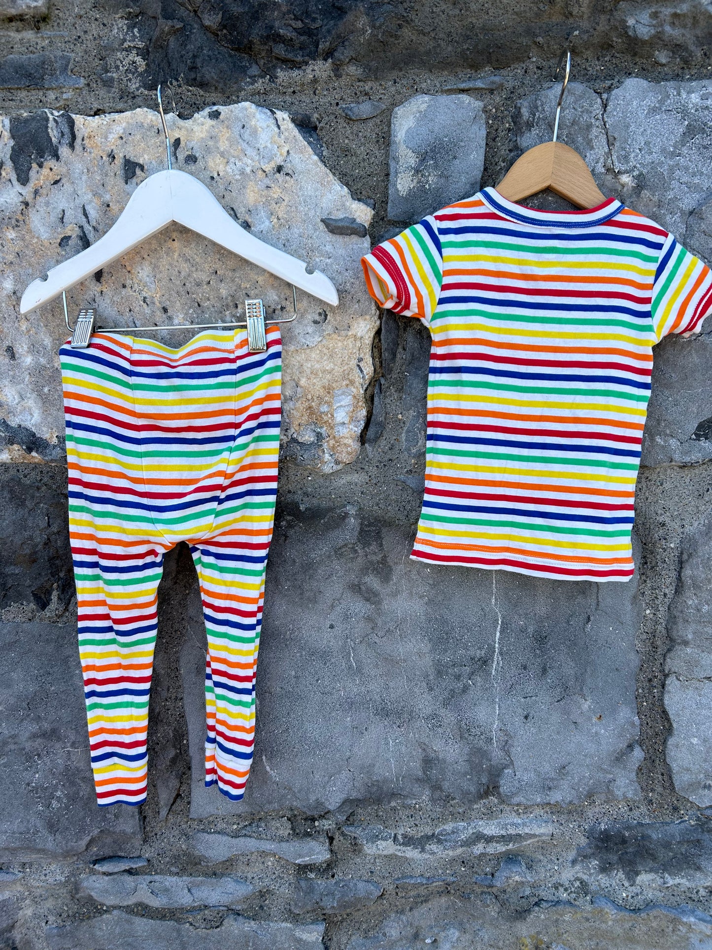Rainbow stripes pjs 12-18m (80-86cm)