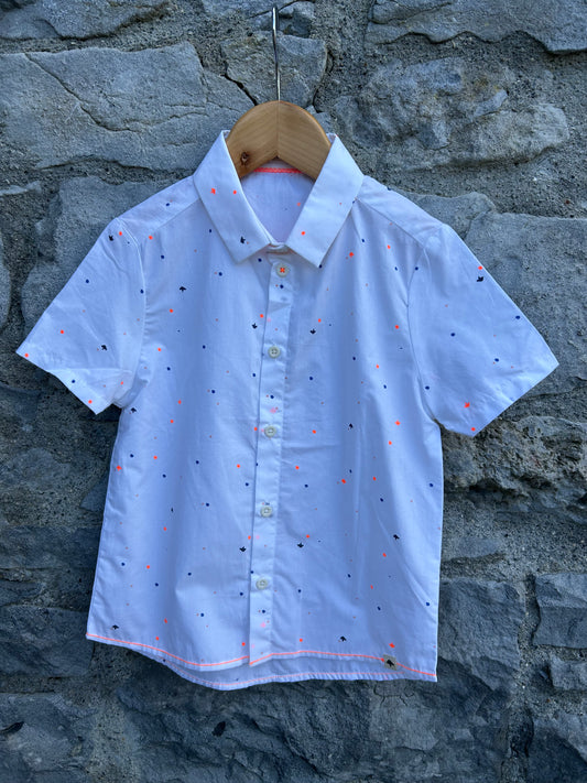 Neon spots white shirt  4-5y (104-110cm)