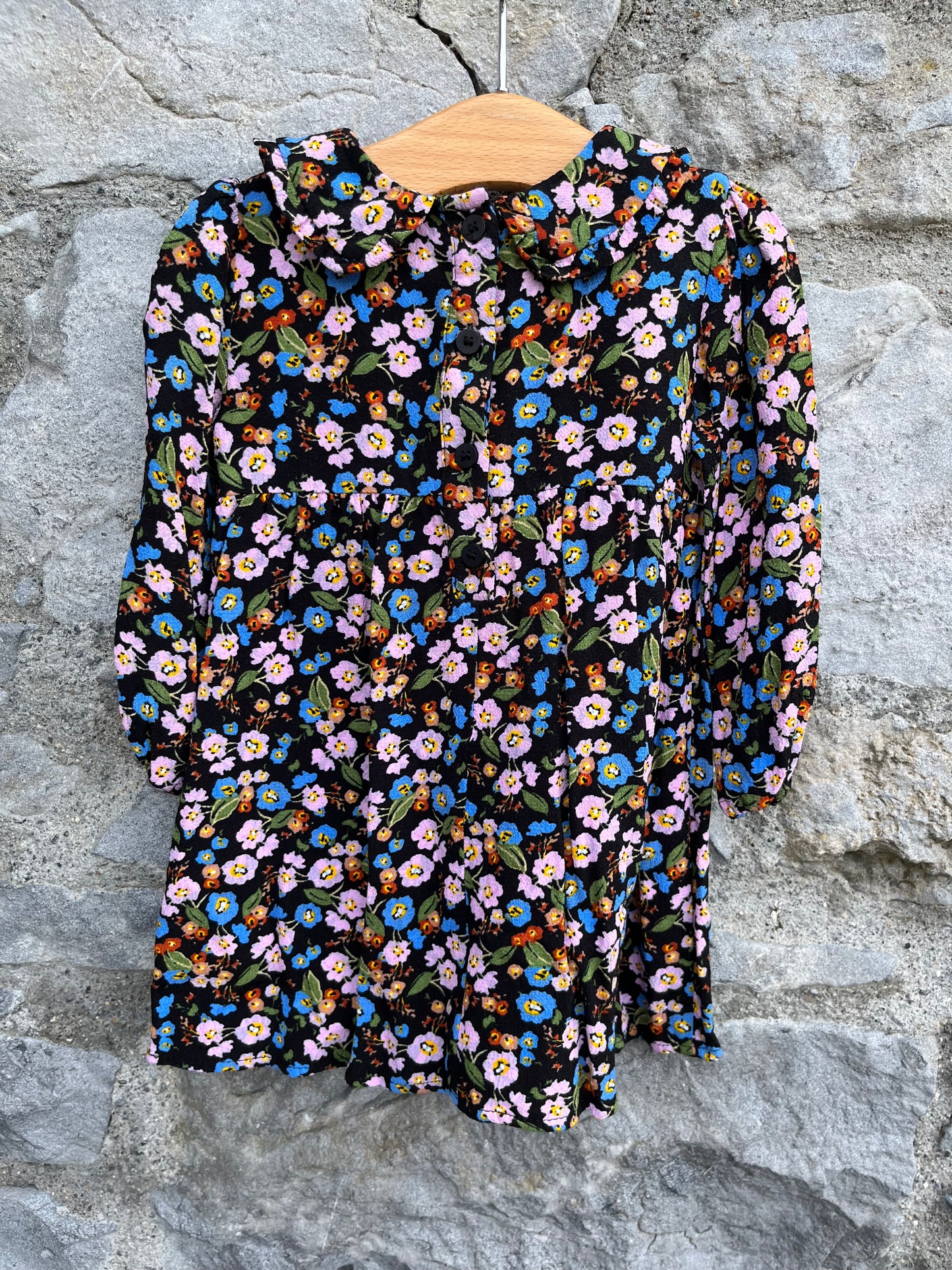 Floral black dress 9-12m (74-80cm)