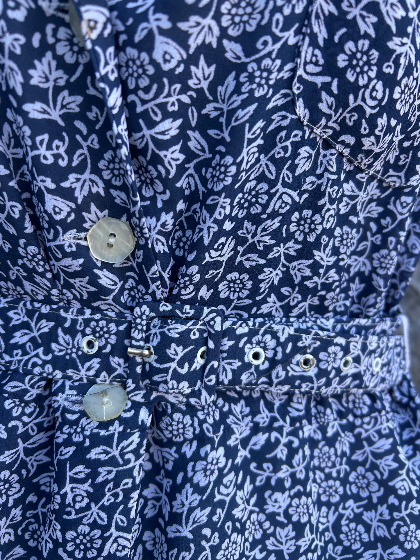 90s navy floral dress uk 12-14
