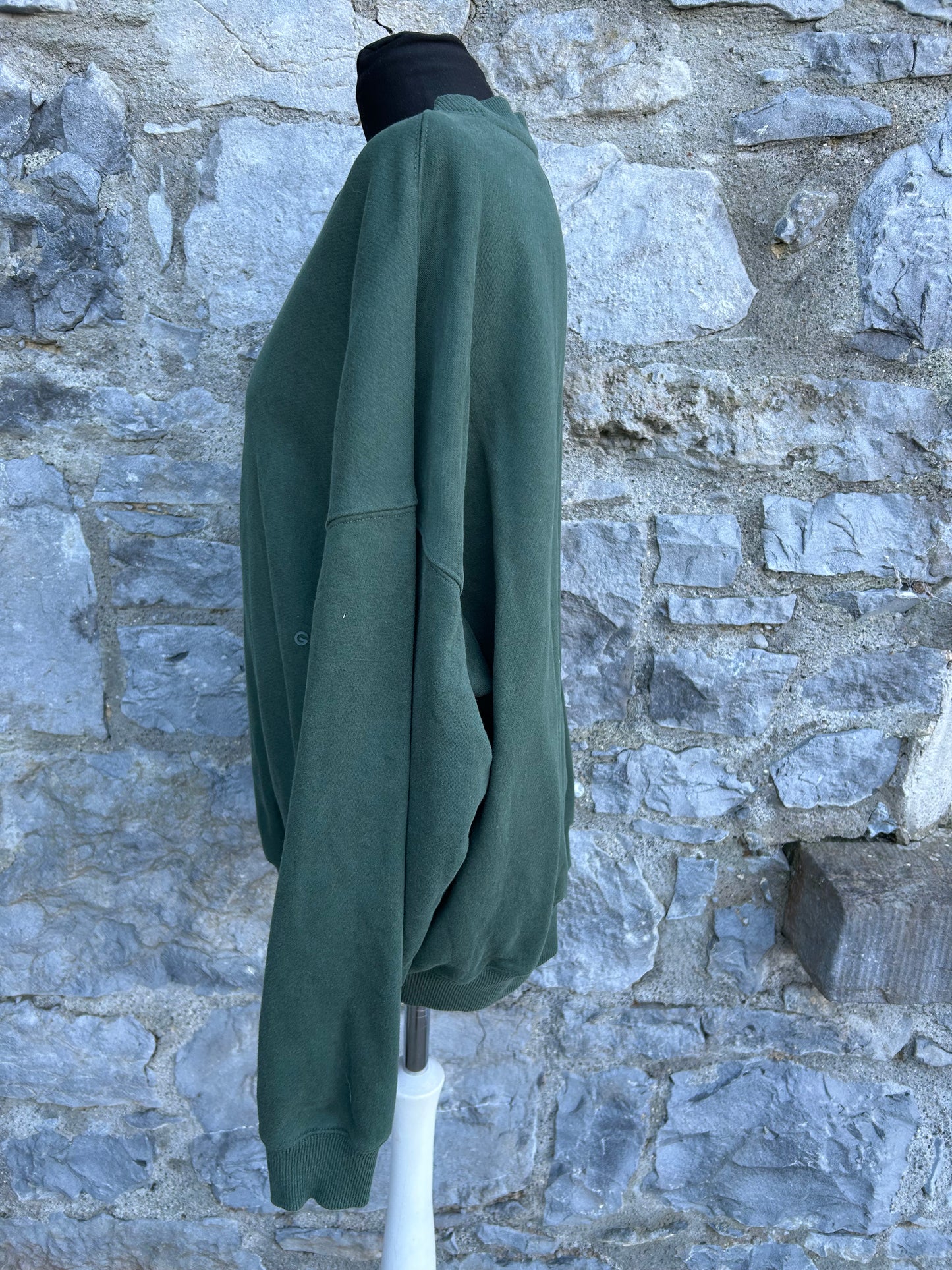 The Oversized Crew in Earth Green Medium