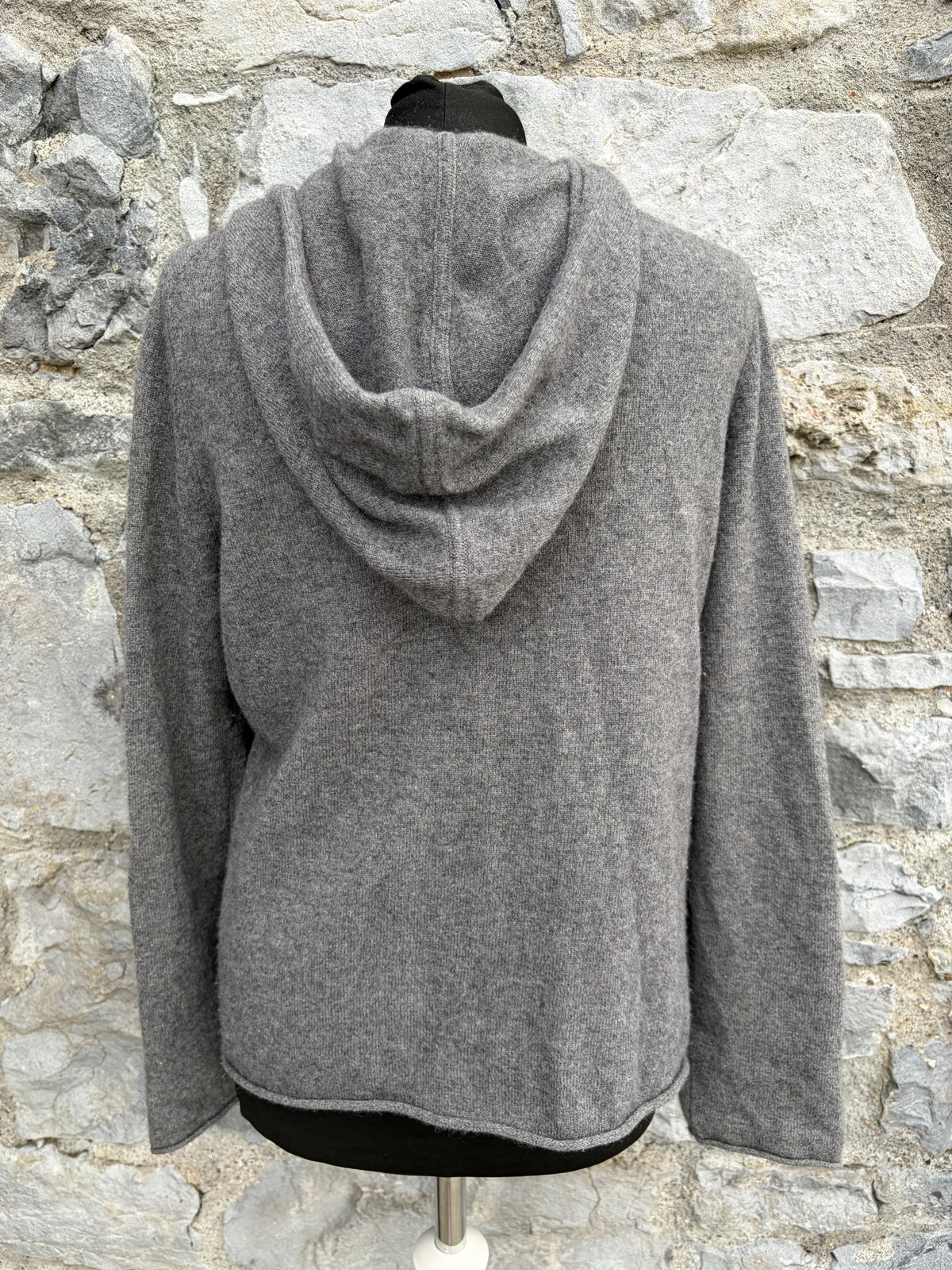 Grey hooded cashmere cardigan uk 10-12