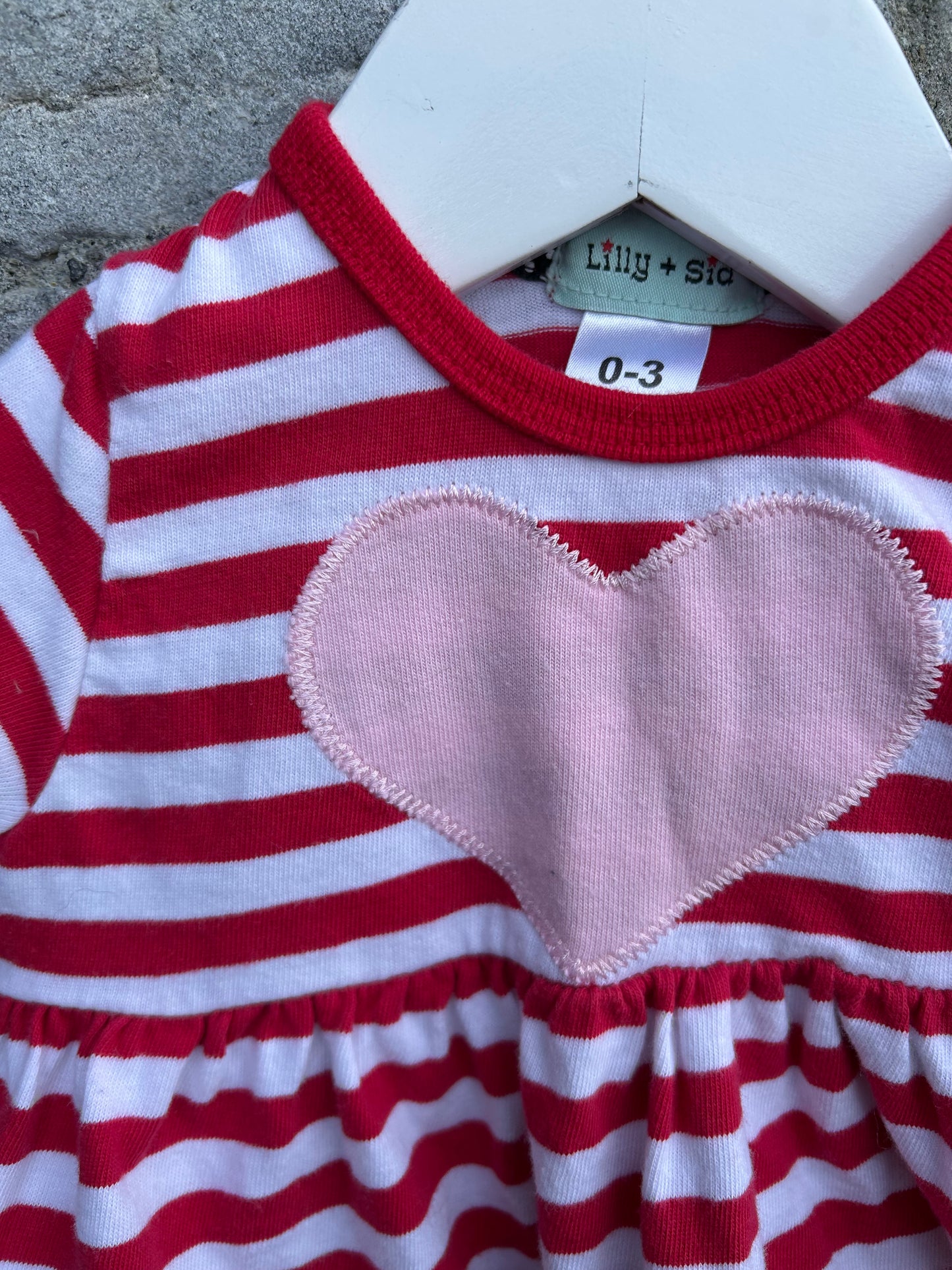 Hearts stripy tunic&pants 0-3m (56-62cm)