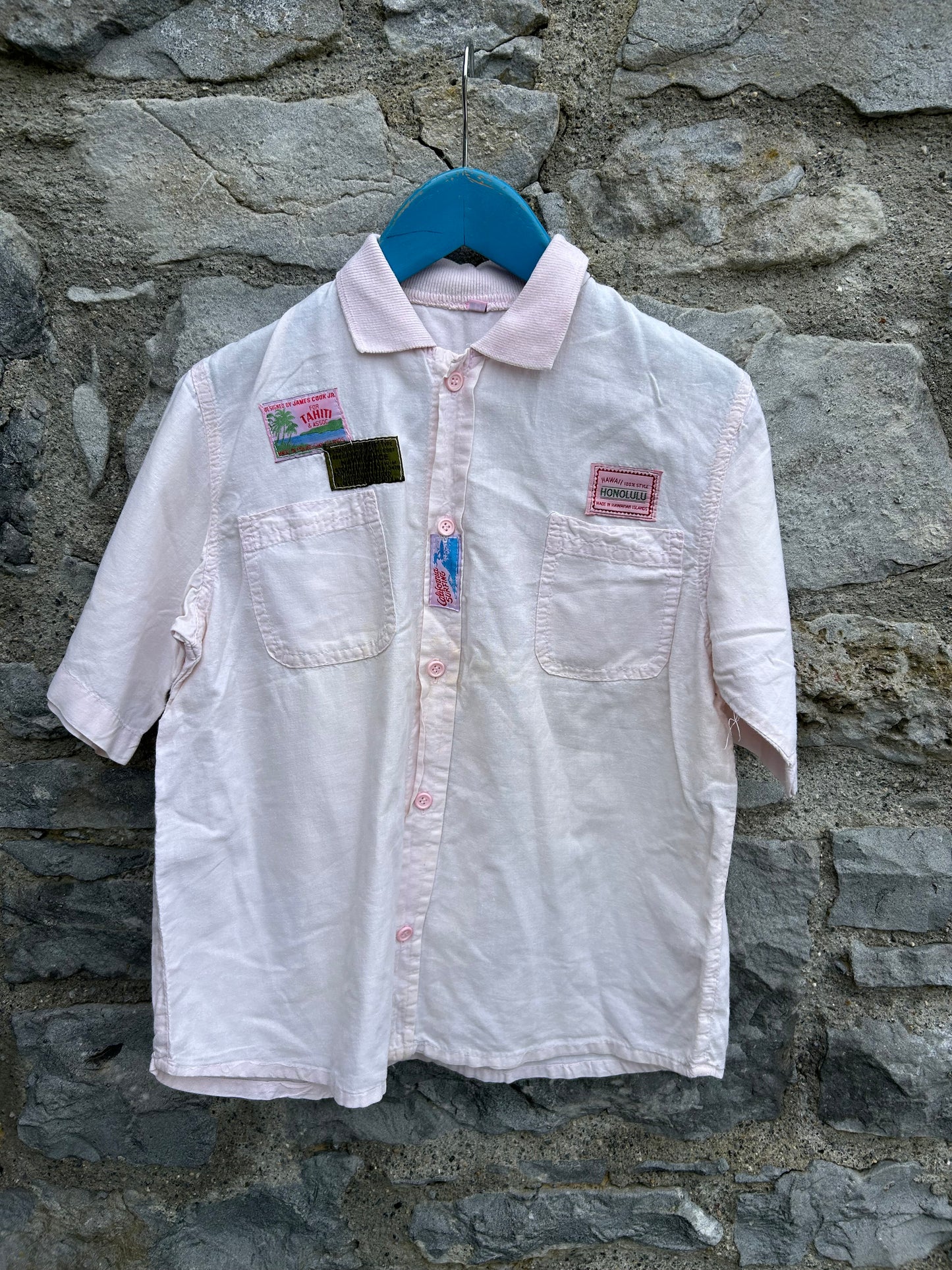 90s Hawaii light pink shirt 8y (128cm)