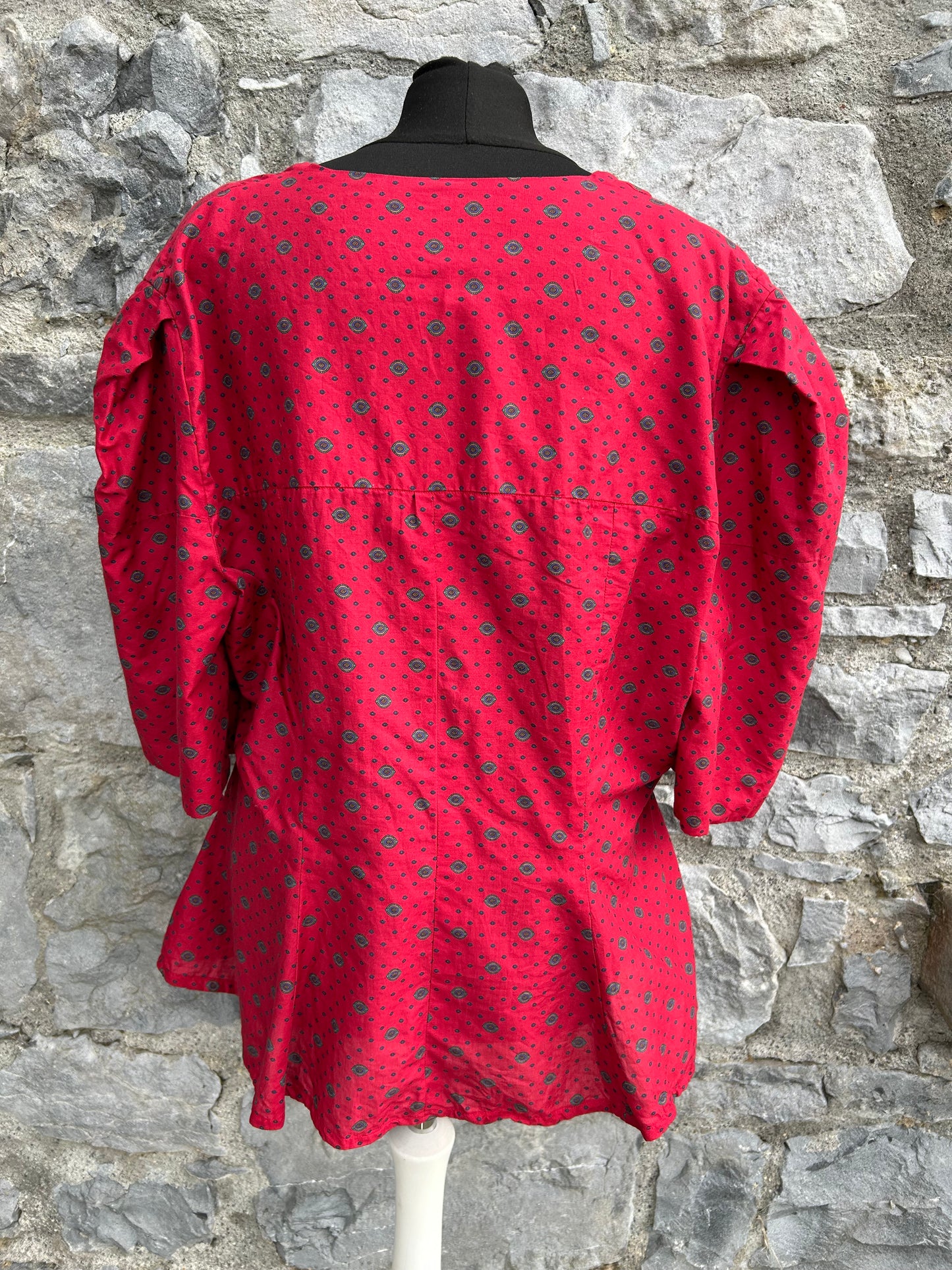80s red’s spotty Blouse uk 14-16