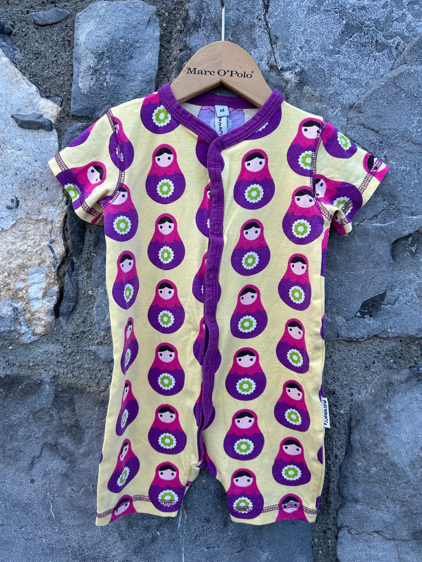 Babushka yellow rompers 6m (68cm)