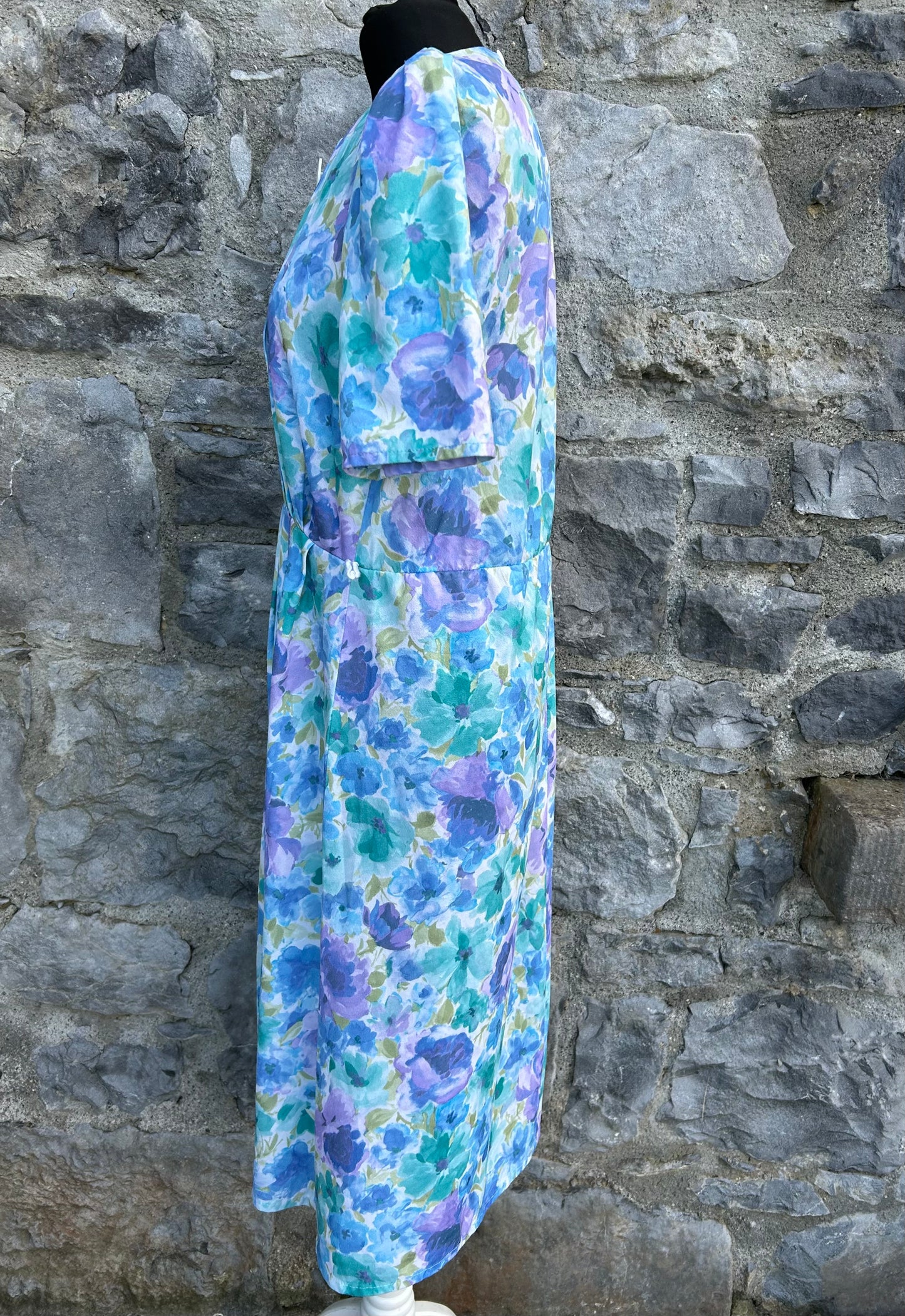90s Blue&purple flowers dress uk 12