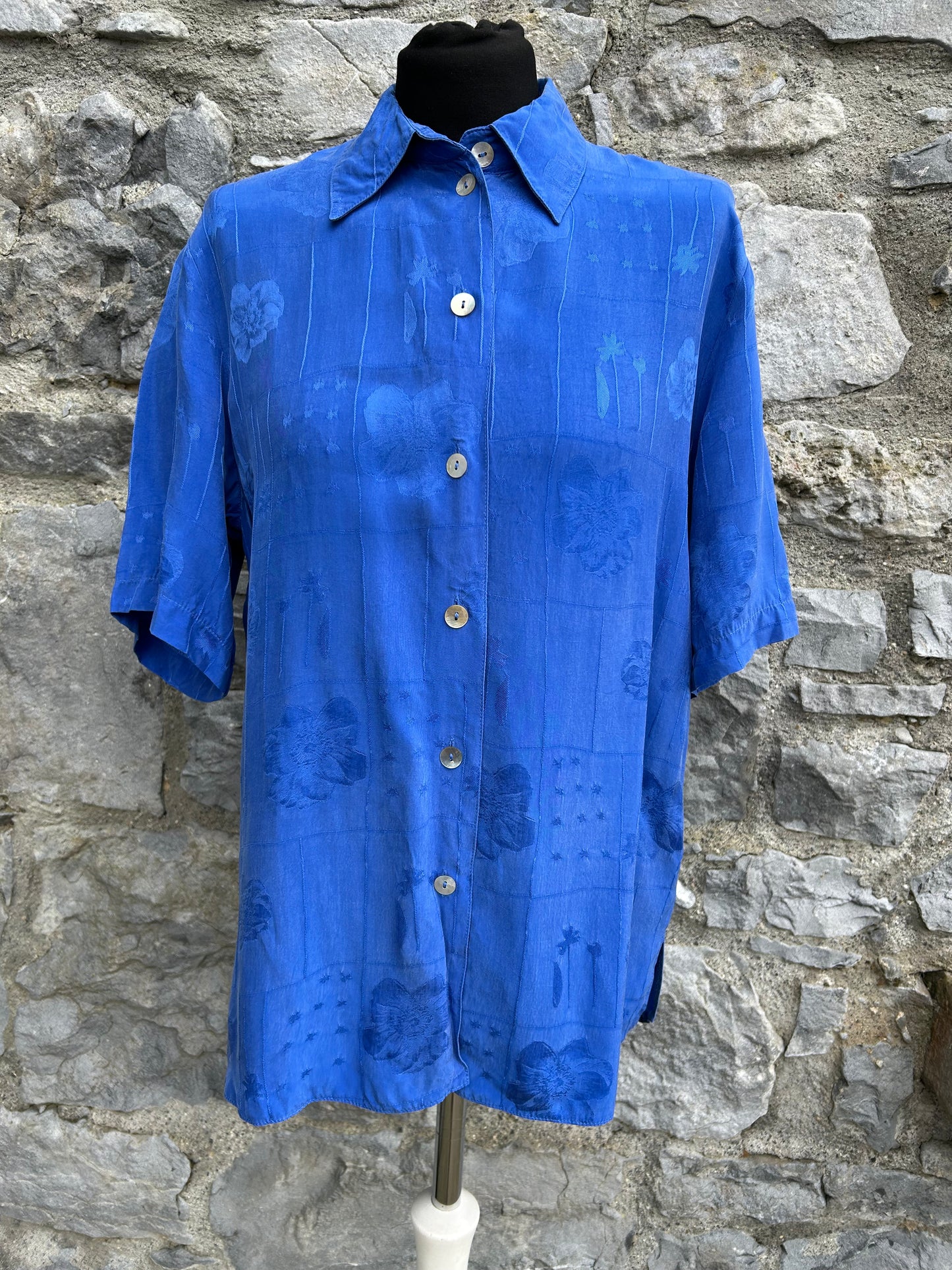 90s blue blouse uk 10-12