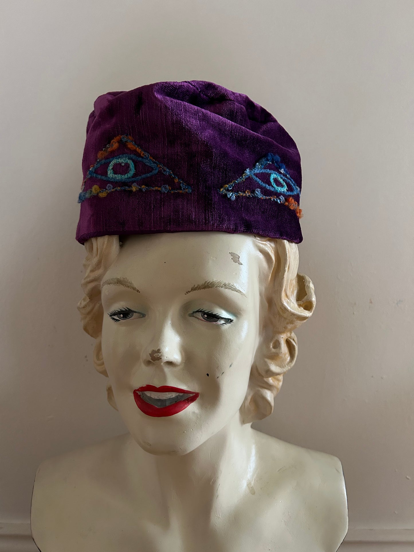Purple velvet hat