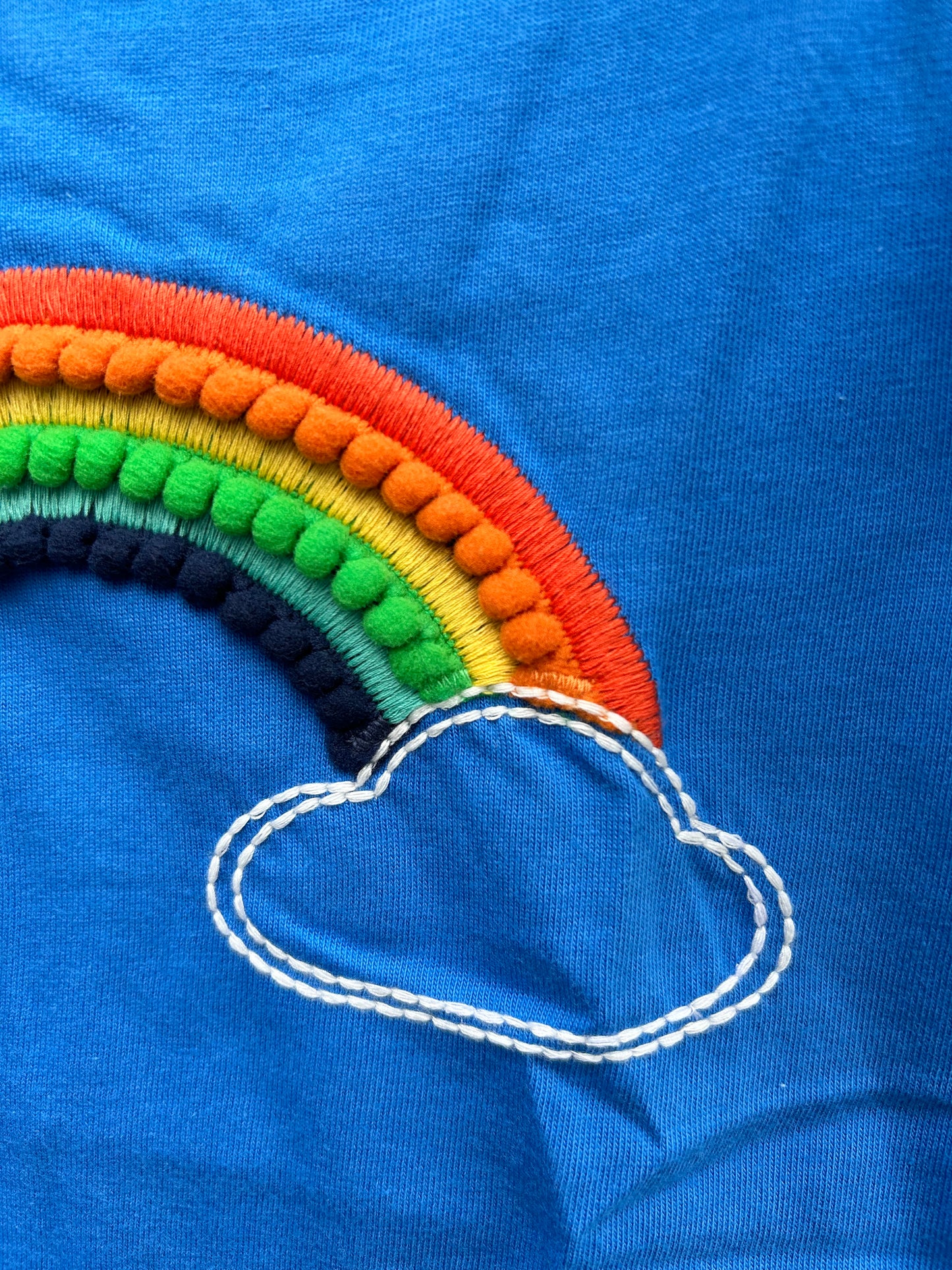 Pom Pom rainbow blue T-shirt 3-4y (98-104cm)
